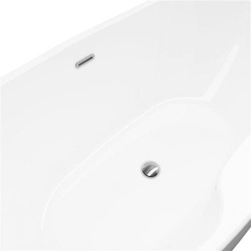 A&E Bath & Shower Turin Freestanding Bathtub – 69-in – Glossy White