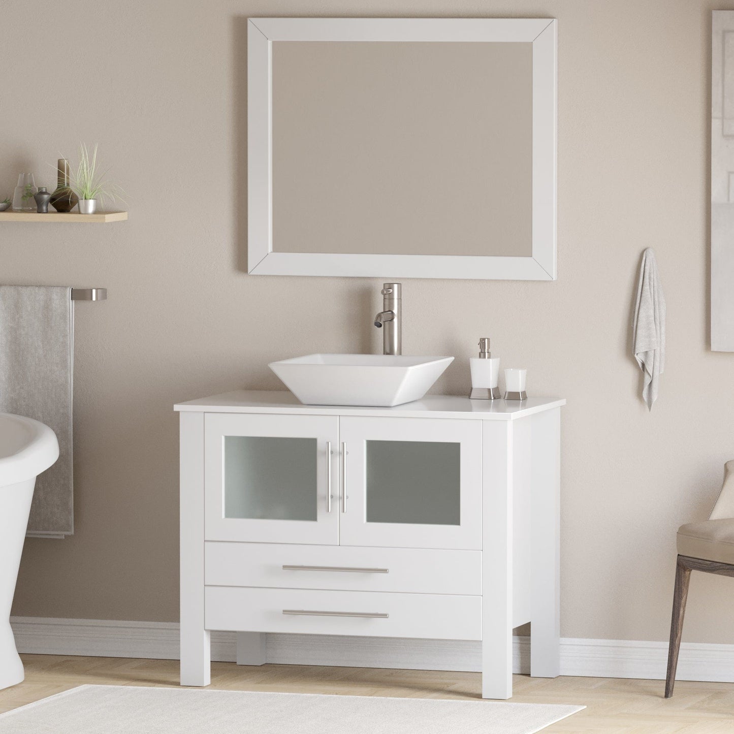 Cambridge Plumbing Complete 36" White Vanity Set