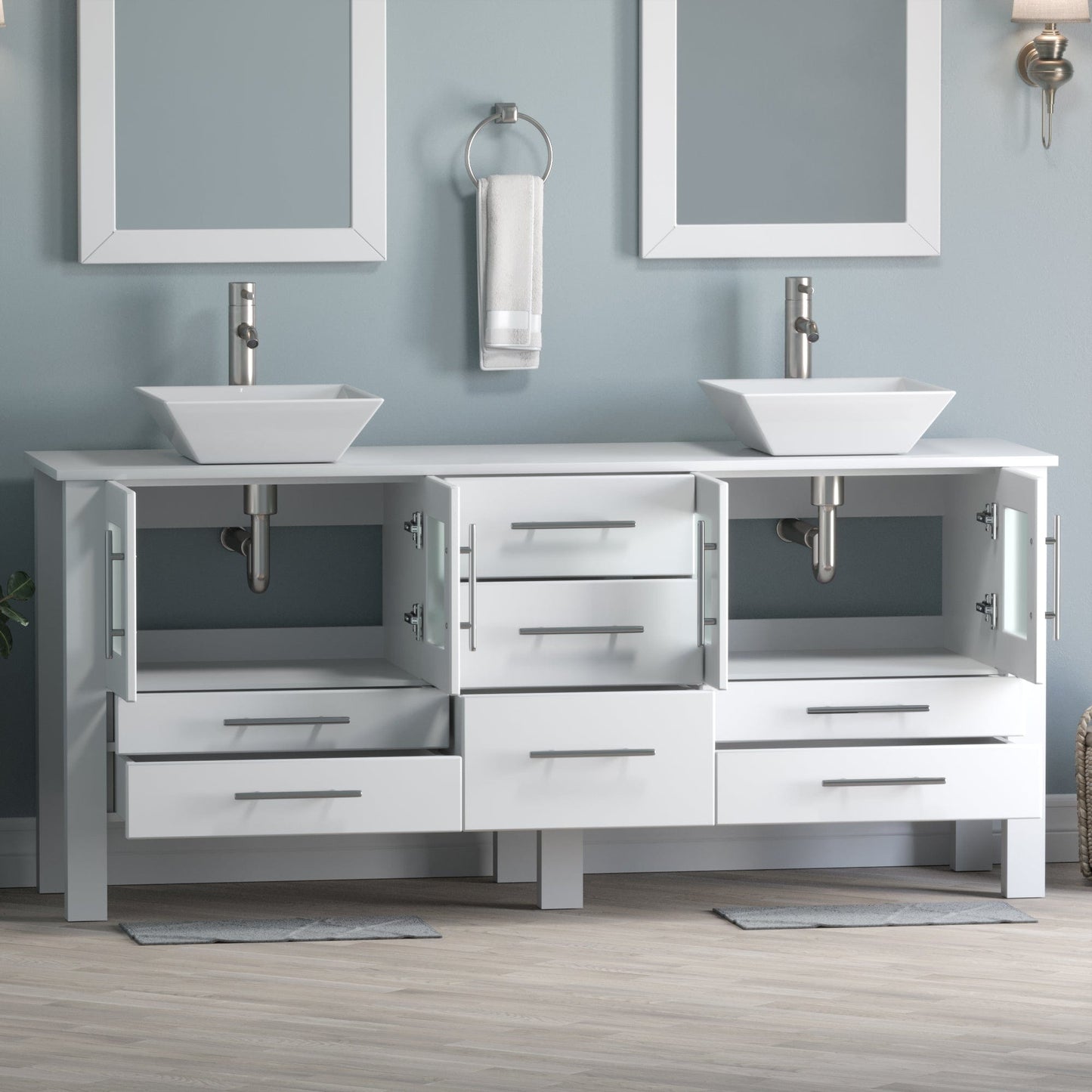 Cambridge Plumbing Complete 71" White Vanity Set