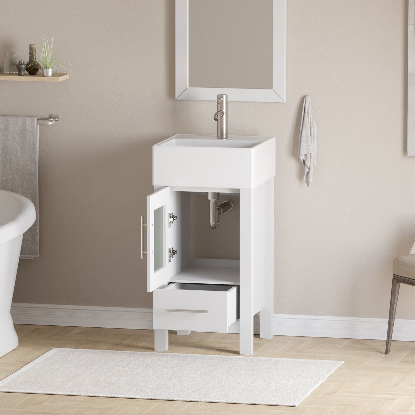 Cambridge Plumbing Complete 18" White Vanity Set