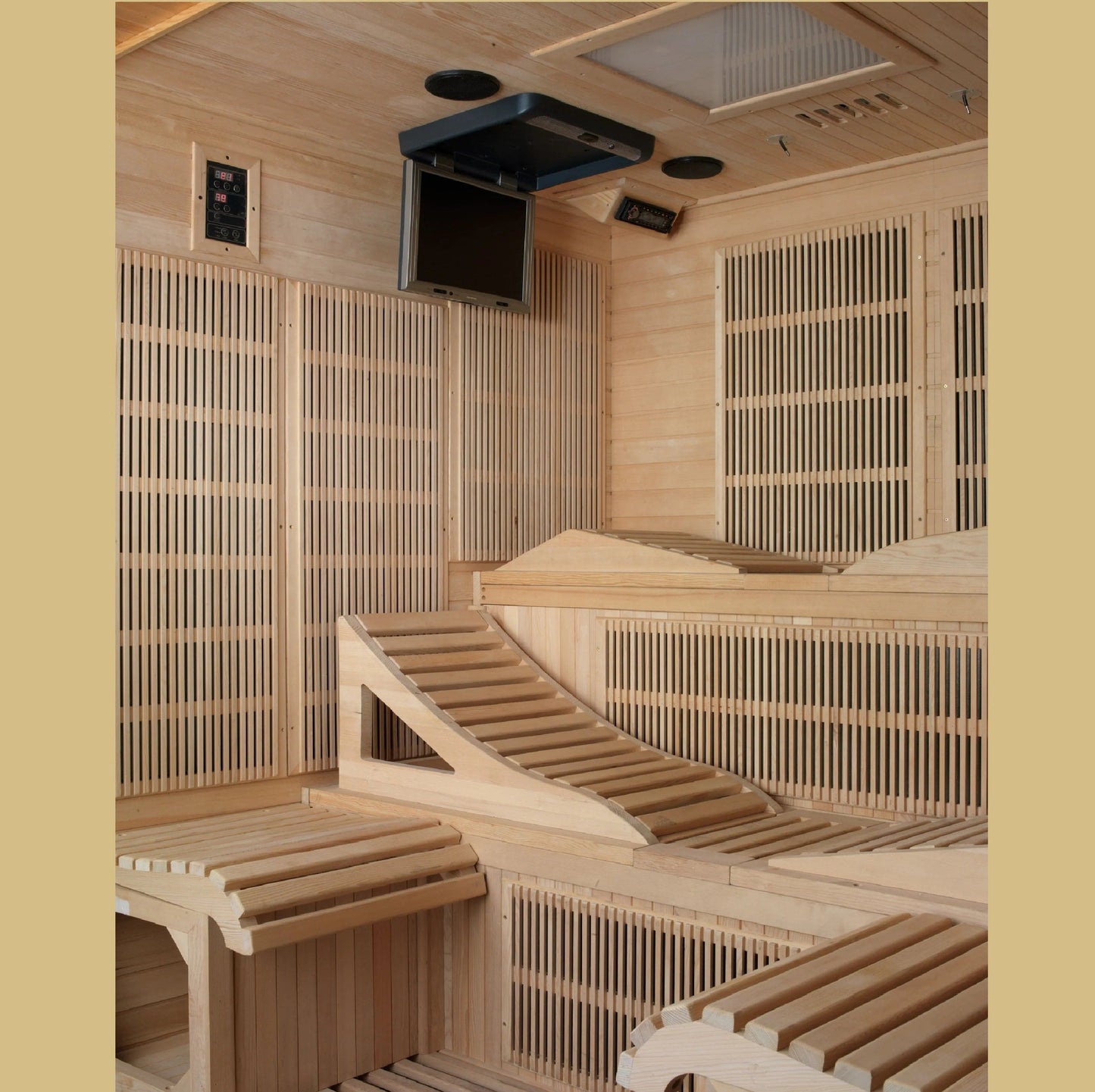 Golden Designs Dynamic Monaco 6-person Ultra Low EMF (Under 3MG) FAR Infrared Sauna (Canadian Hemlock) DYN-6996-01