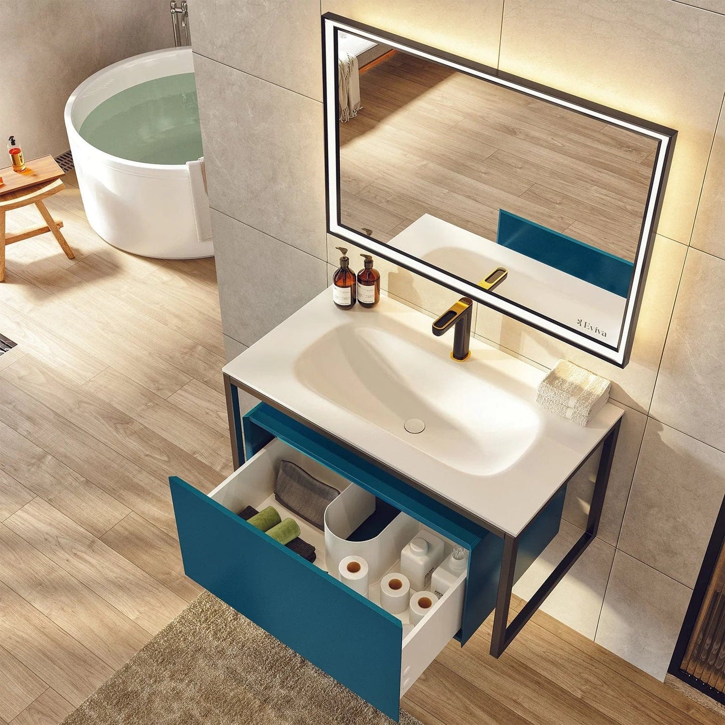 Eviva Modena 32 inch Wall Mounted Bathroom Vanity