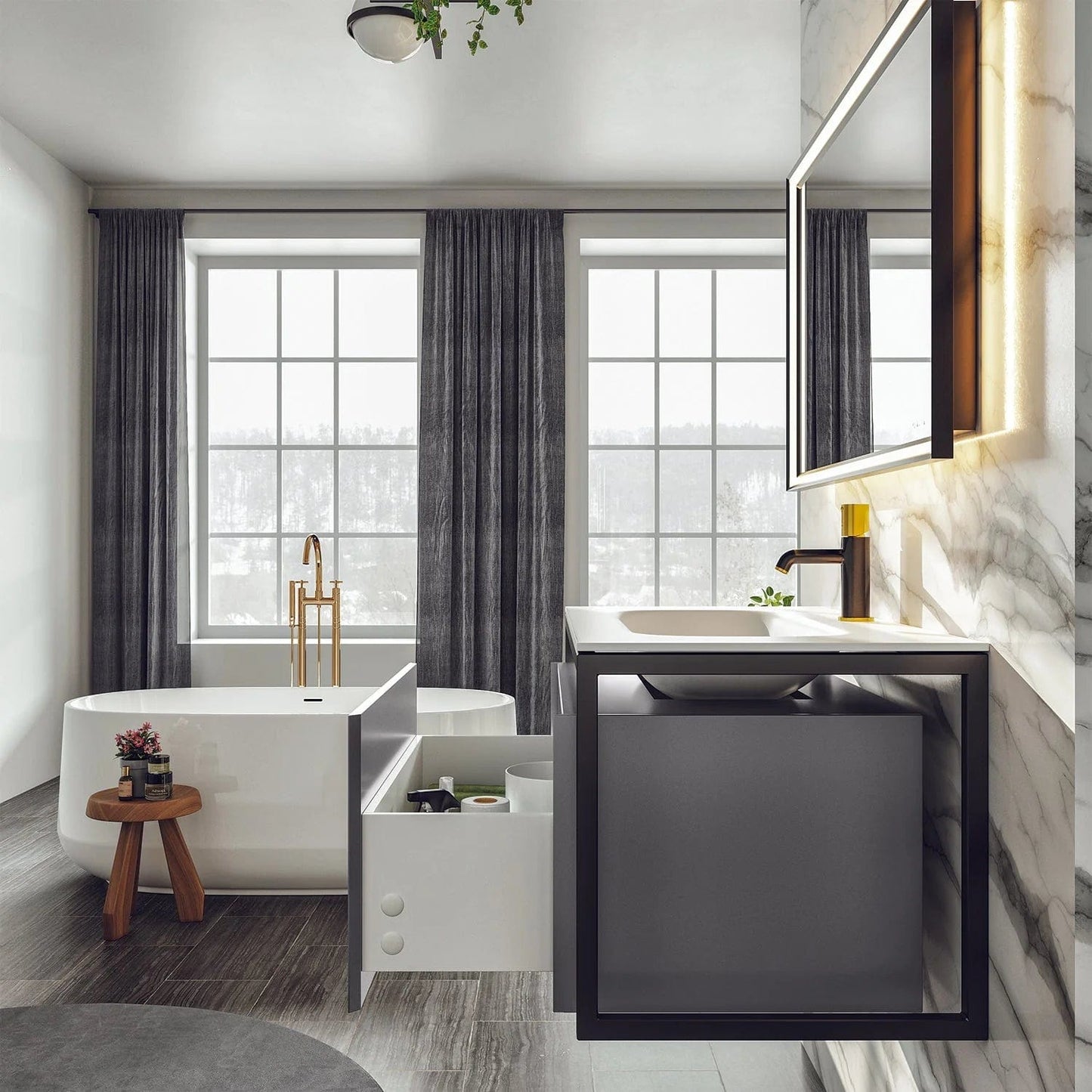 Eviva Modena 32 inch Wall Mounted Bathroom Vanity