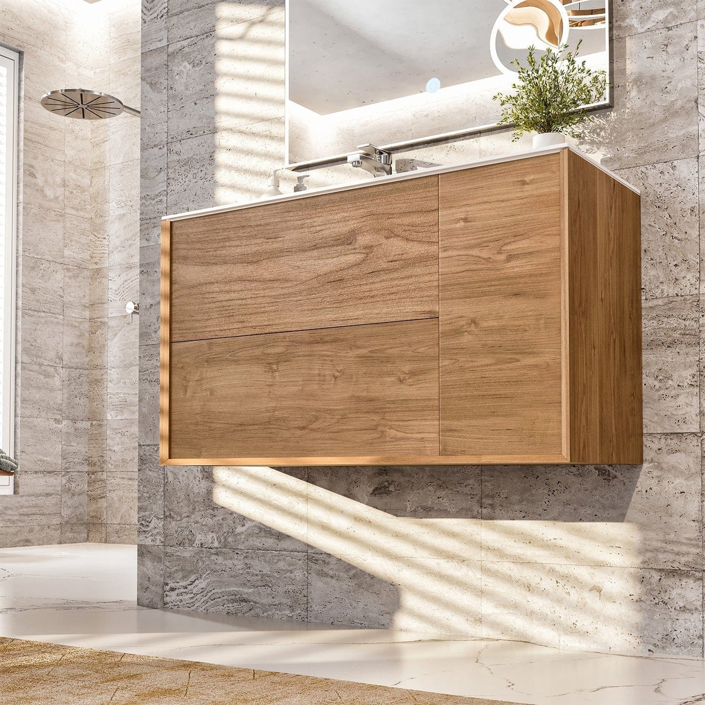 Eviva Prancer Oak Wall Mount Bathroom Vanity