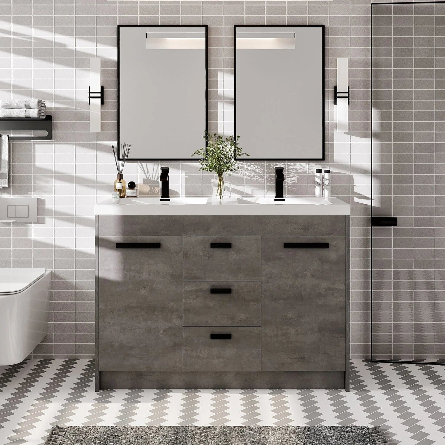 Eviva Lugano 48 inch Double Sink Bathroom Vanity