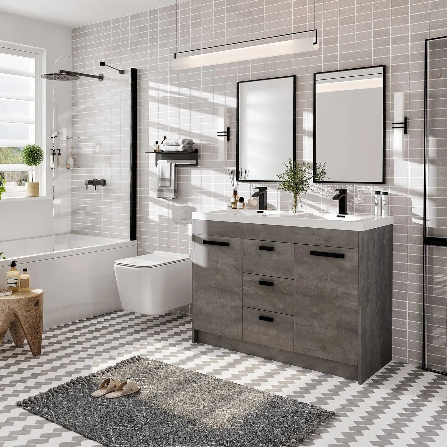 Eviva Lugano 48 inch Double Sink Bathroom Vanity