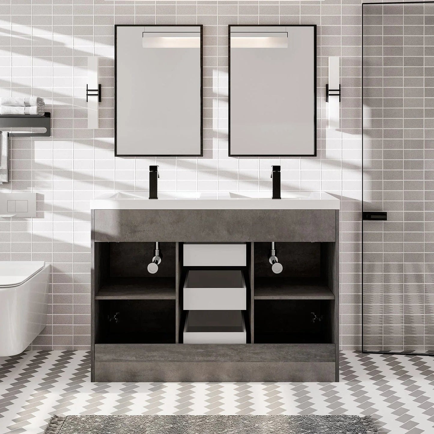 Eviva Lugano 48 inch Double Sink Bathroom Vanity