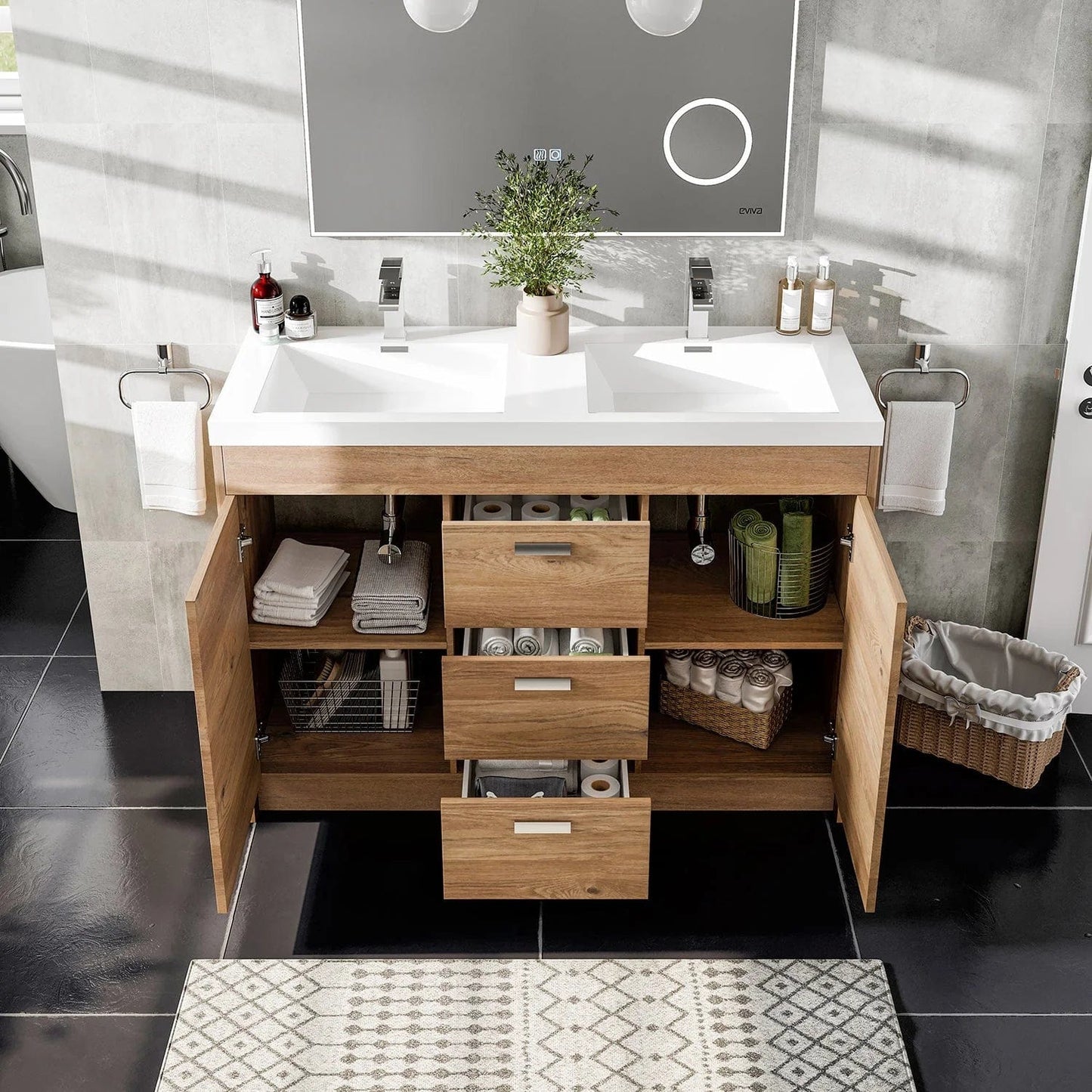 Eviva Lugano 48 inch Double Sink Bathroom Vanity