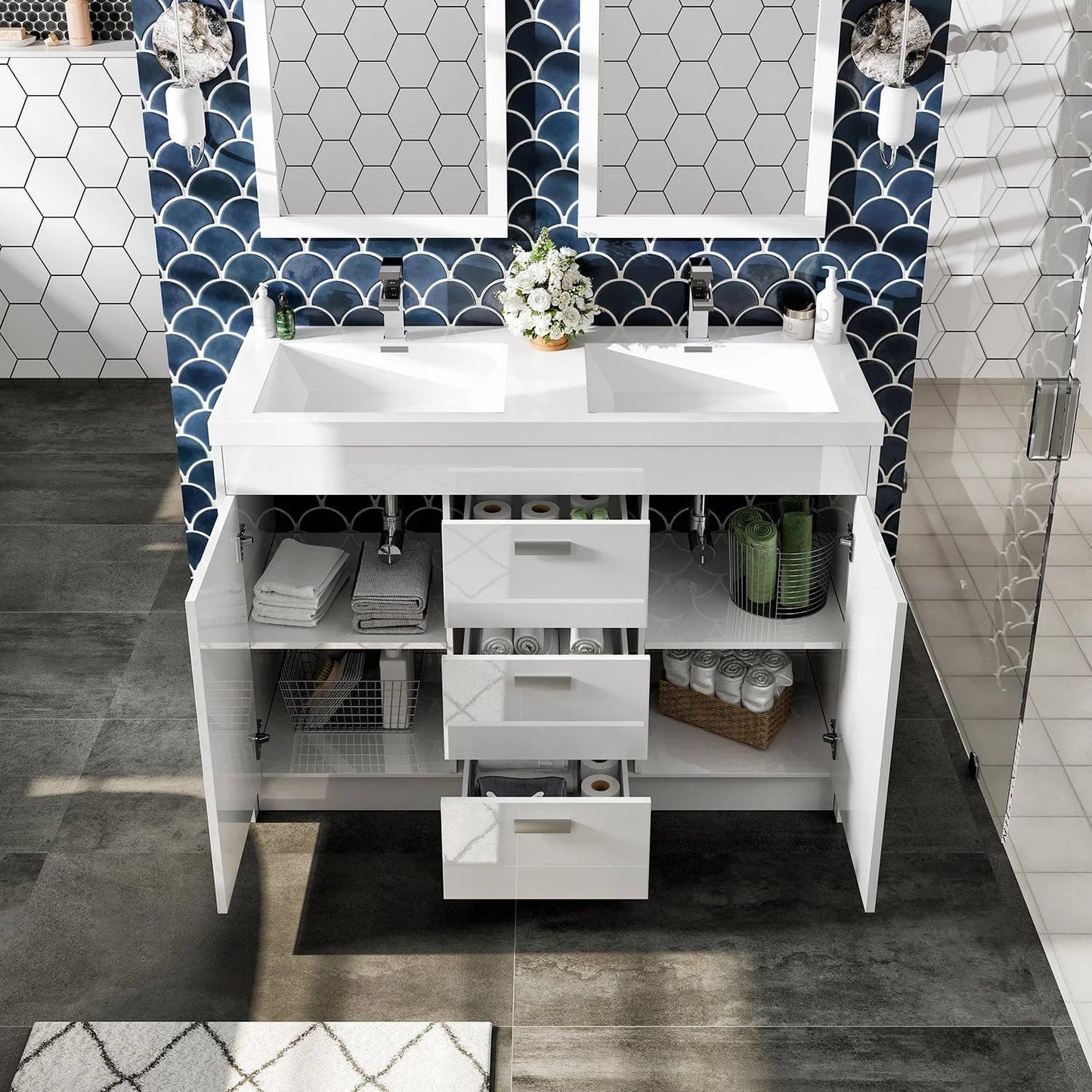 Eviva Lugano 48 inch Double Sink Bathroom Vanity