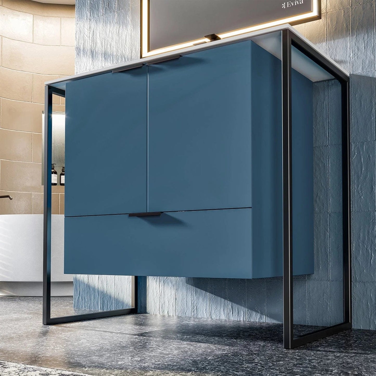 EVIVA Moma 32 Inch Bathroom Vanity with Black Metallic Legs