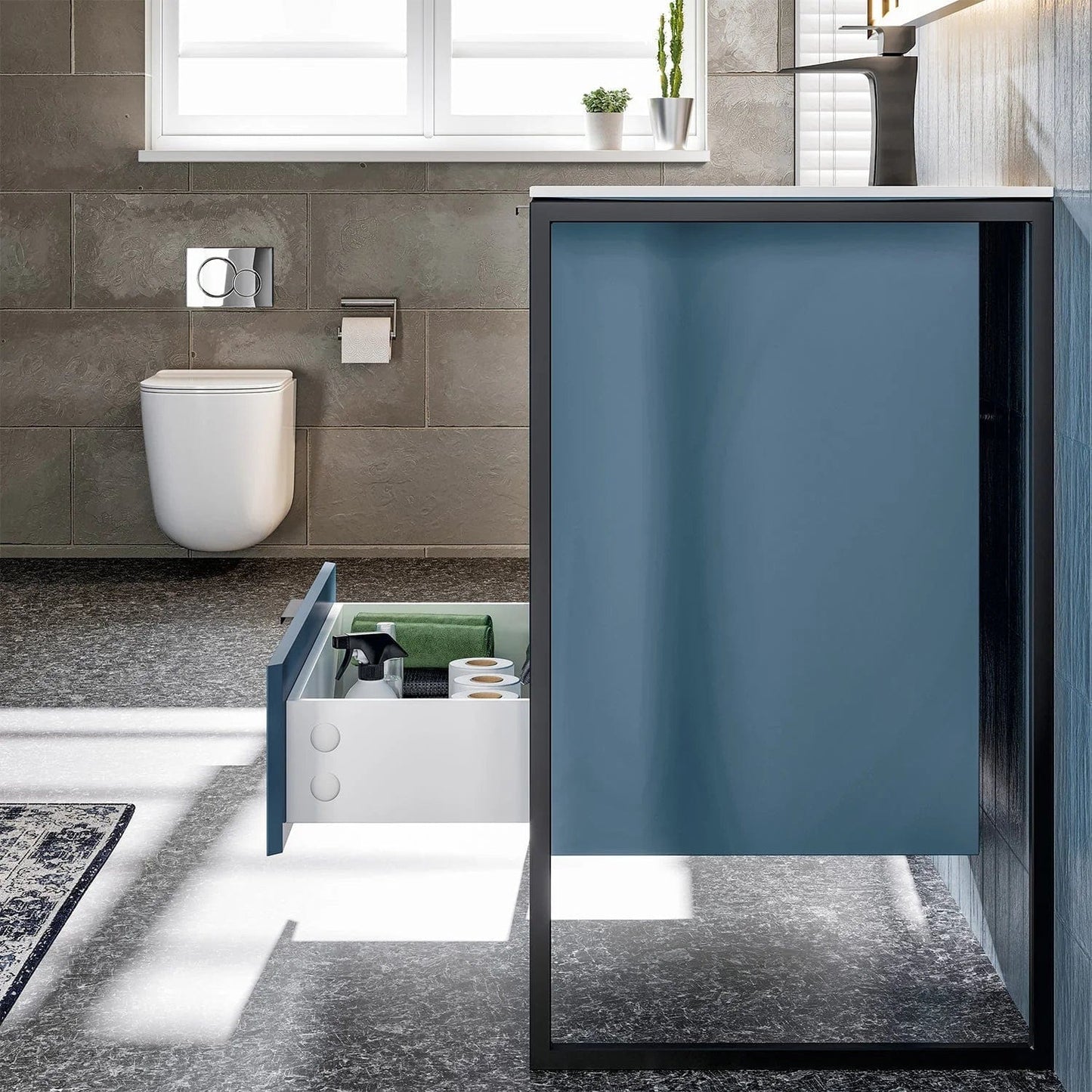 EVIVA Moma 32 Inch Bathroom Vanity with Black Metallic Legs