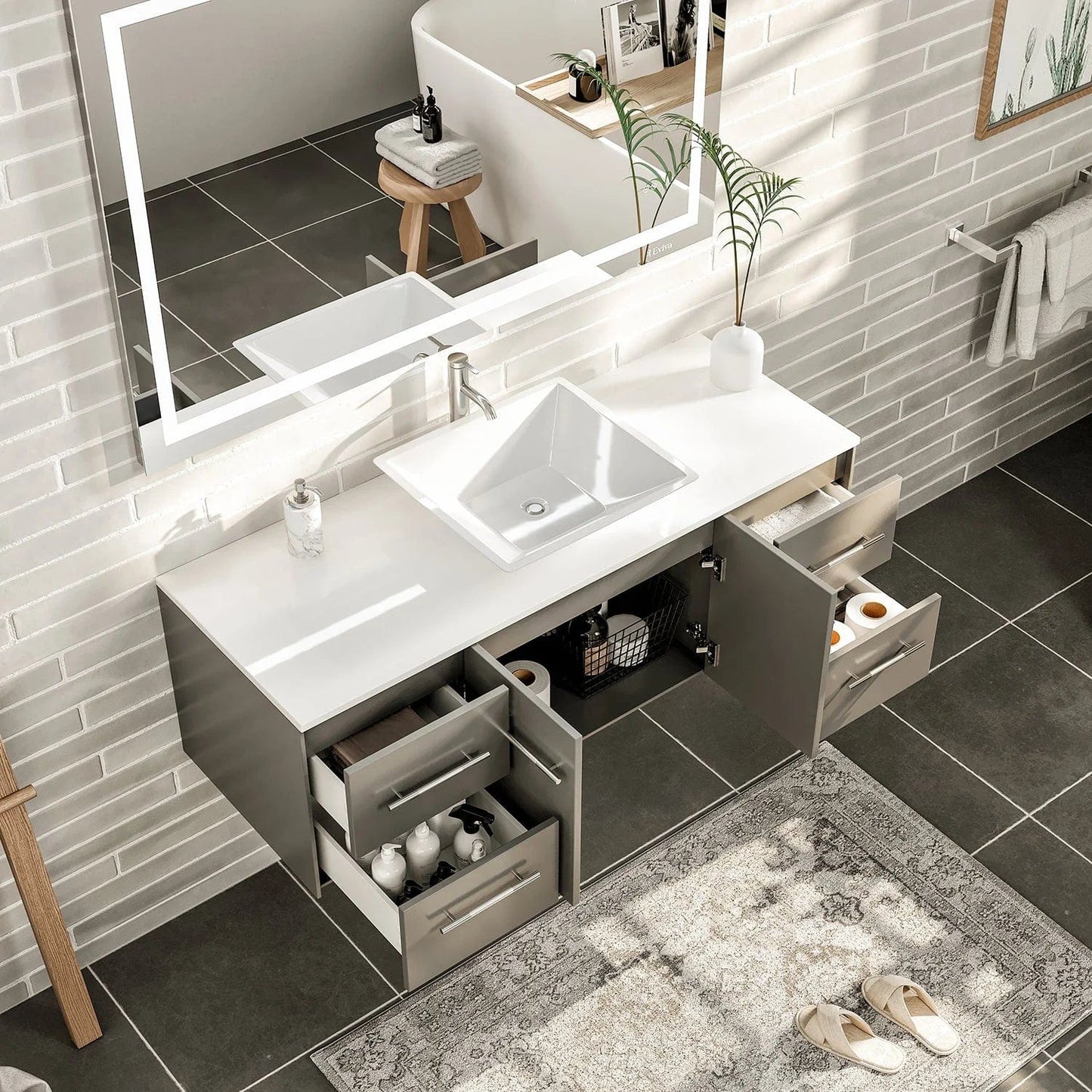 Eviva Totti Wave 48-Inch Bathroom Vanity