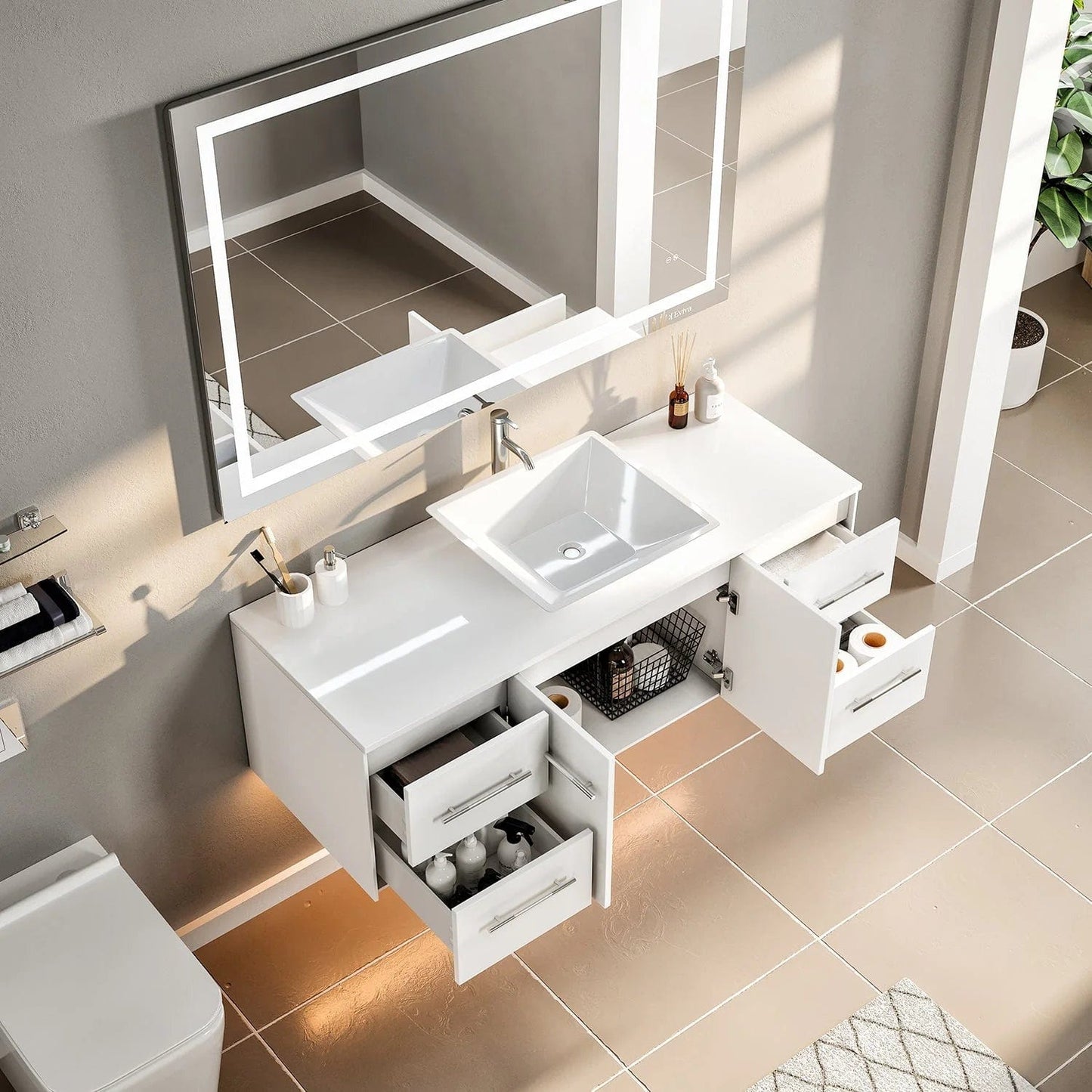 Eviva Totti Wave 48-Inch Bathroom Vanity