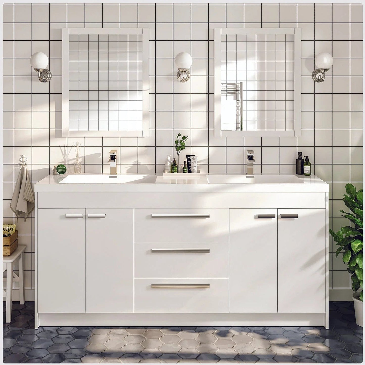 Eviva Lugano 60 inch Double Sink Bathroom Vanity