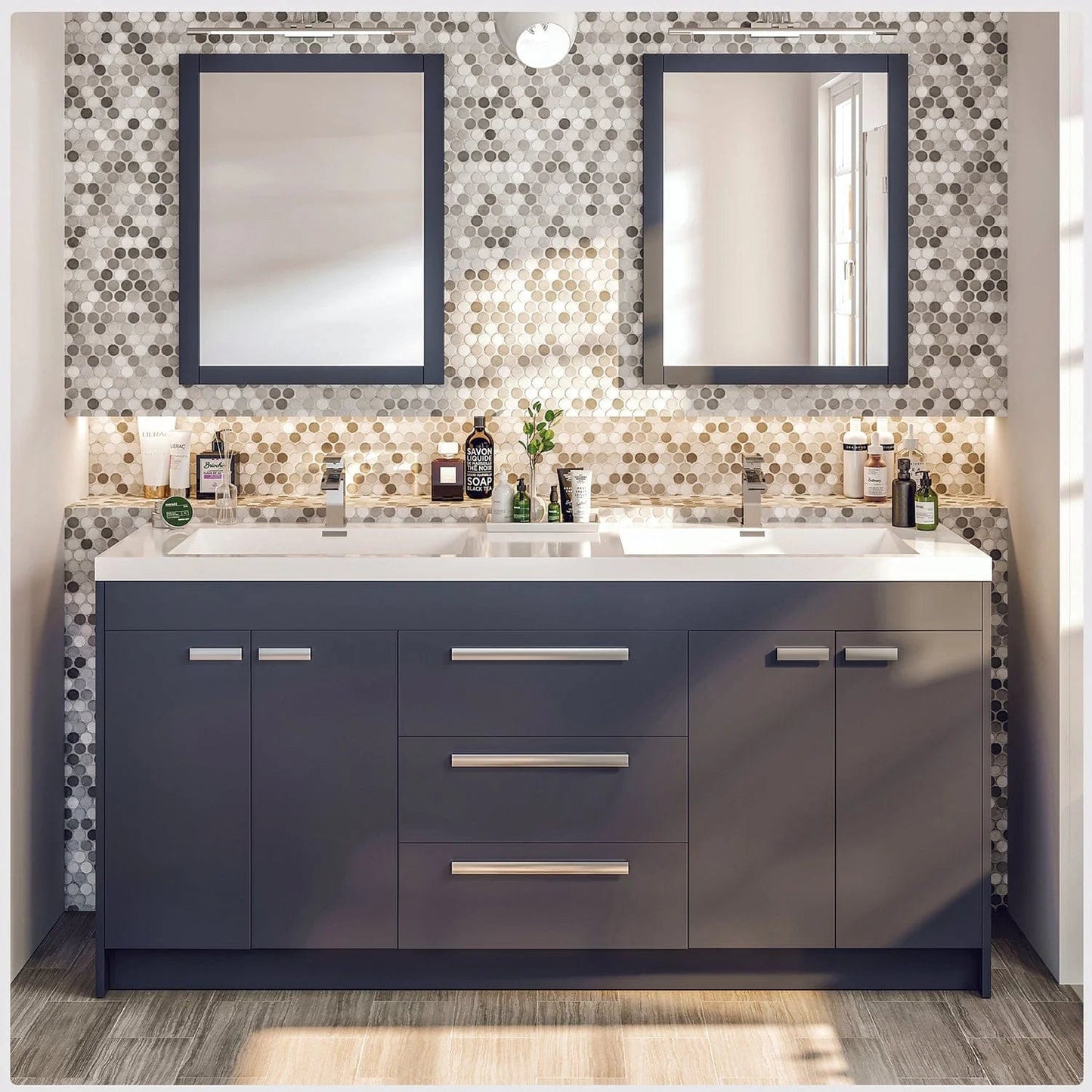 Eviva Lugano 72 inch Double Sink Bathroom Vanity