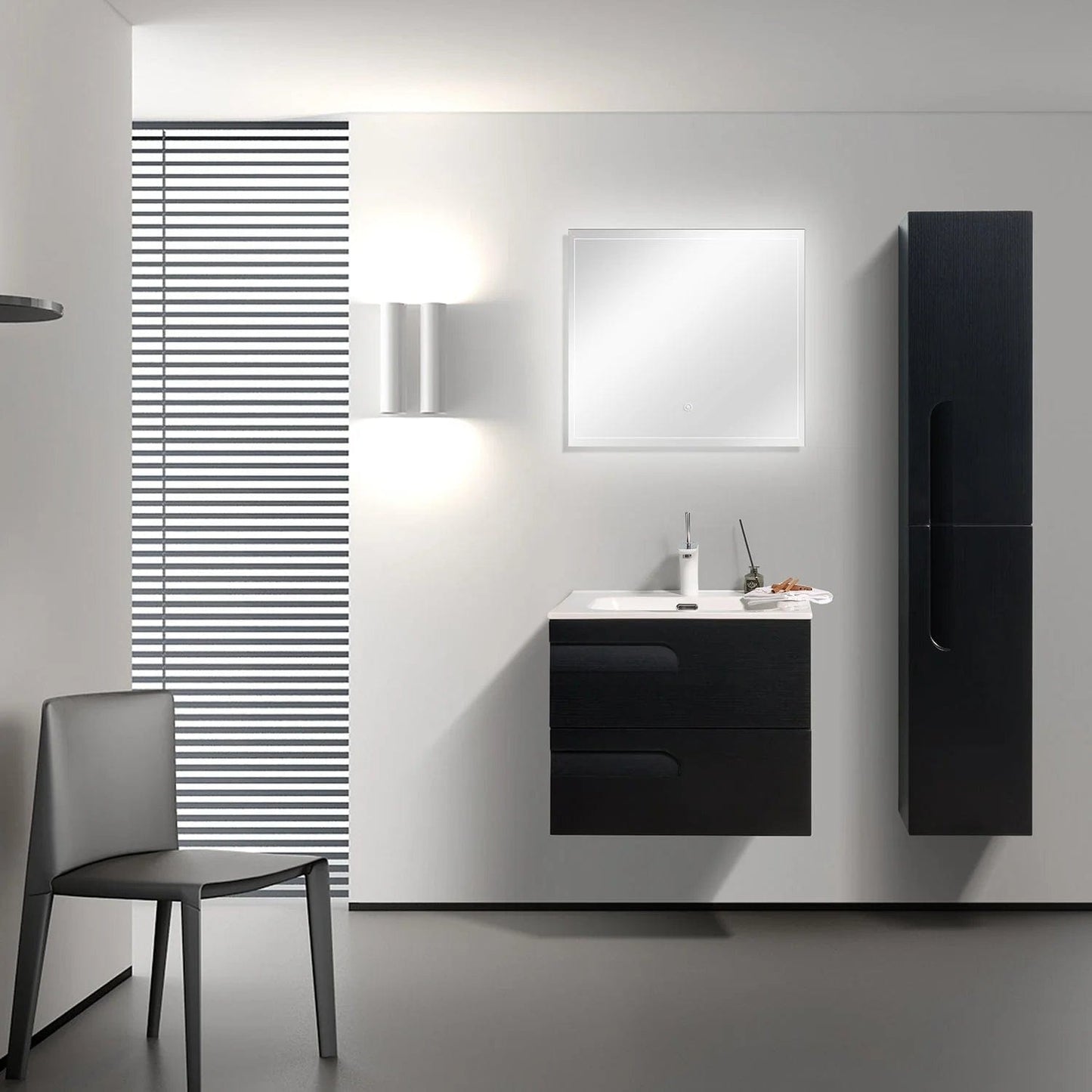 Eviva Joy 24" Wall Mount Bathroom Vanity w/ White Integrated Top