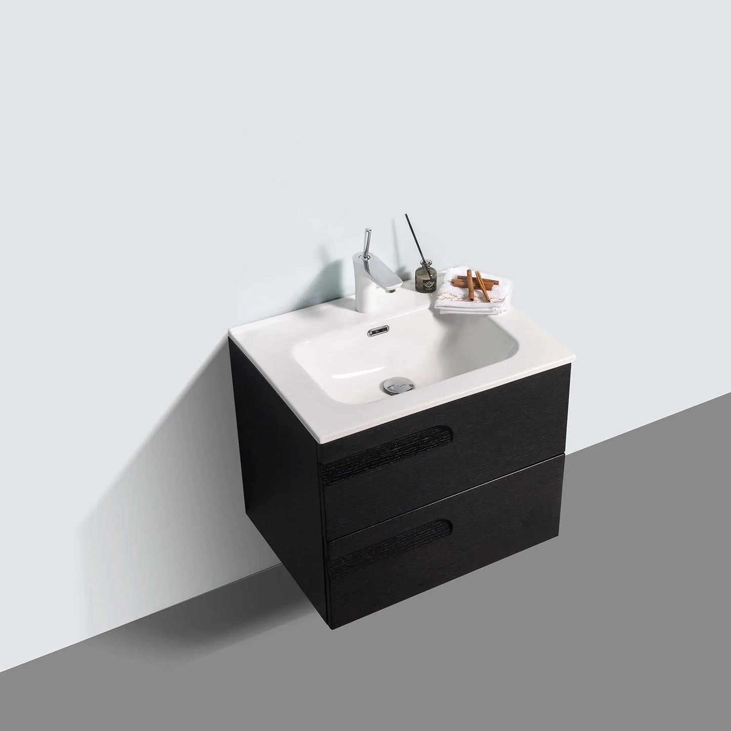 Eviva Joy 24" Wall Mount Bathroom Vanity w/ White Integrated Top