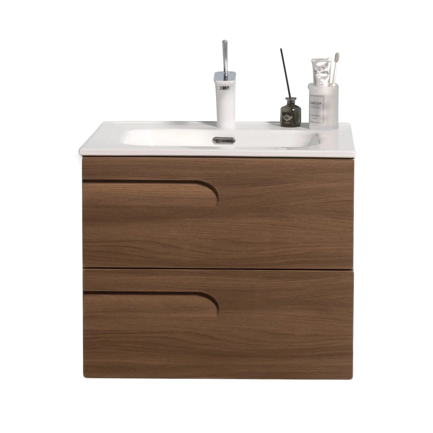 Eviva Joy 24" Wall Mount Bathroom Vanity w/ White Integrated Top