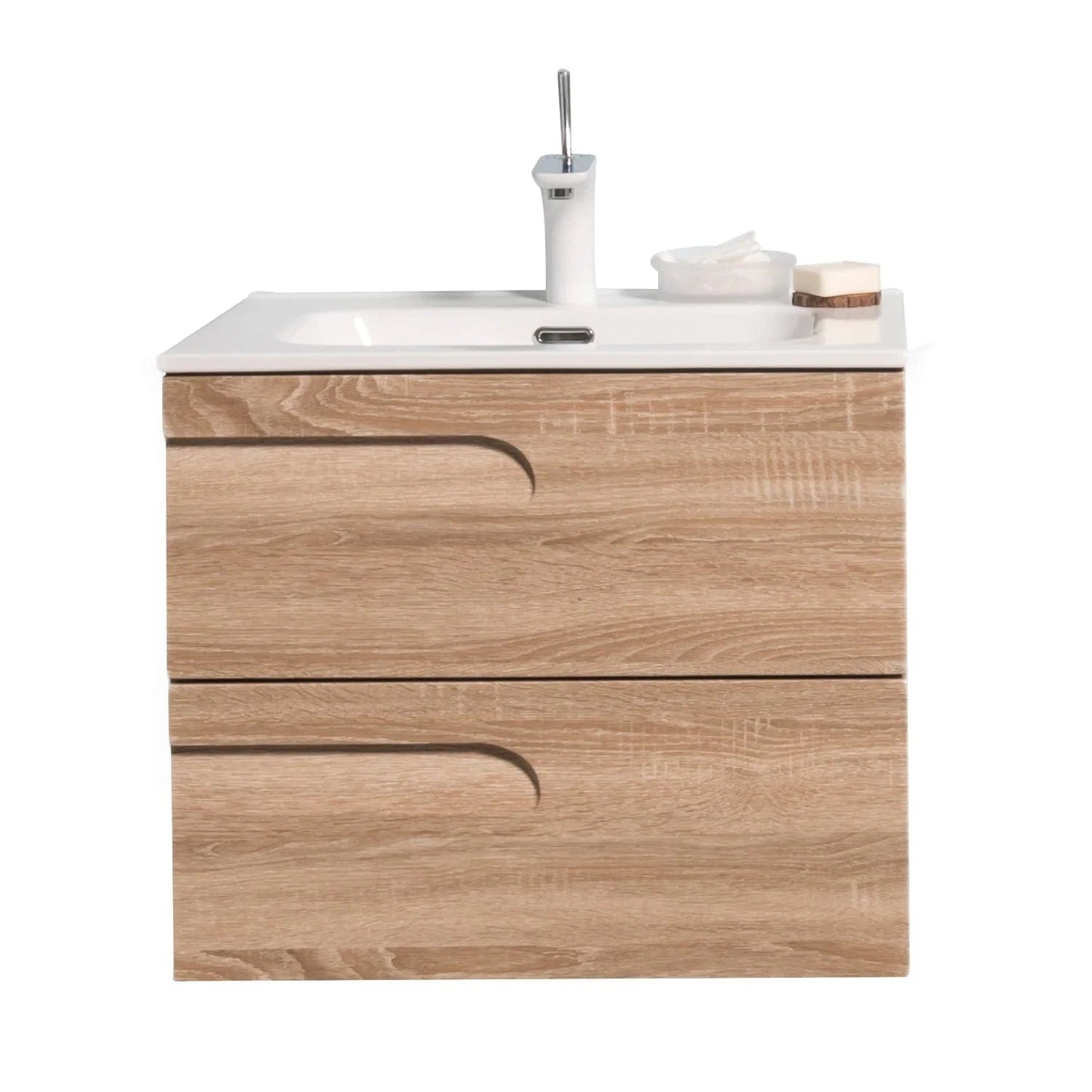 Eviva Joy 24" Wall Mount Bathroom Vanity w/ White Integrated Top