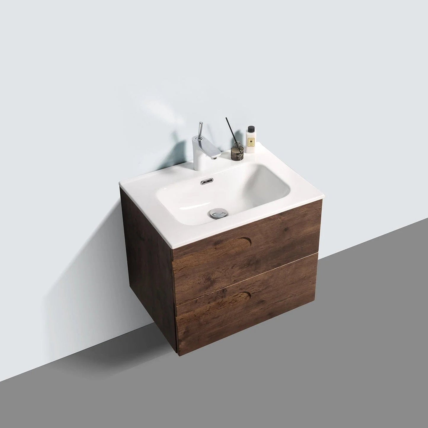 Eviva Joy 24" Wall Mount Bathroom Vanity w/ White Integrated Top