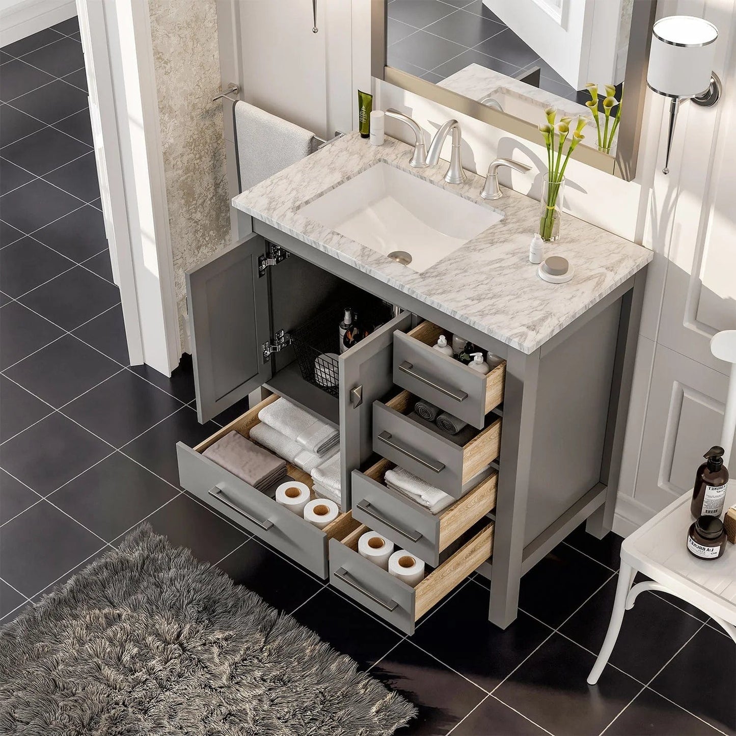 Eviva Aberdeen 36 inch Transitional Bathroom Vanity