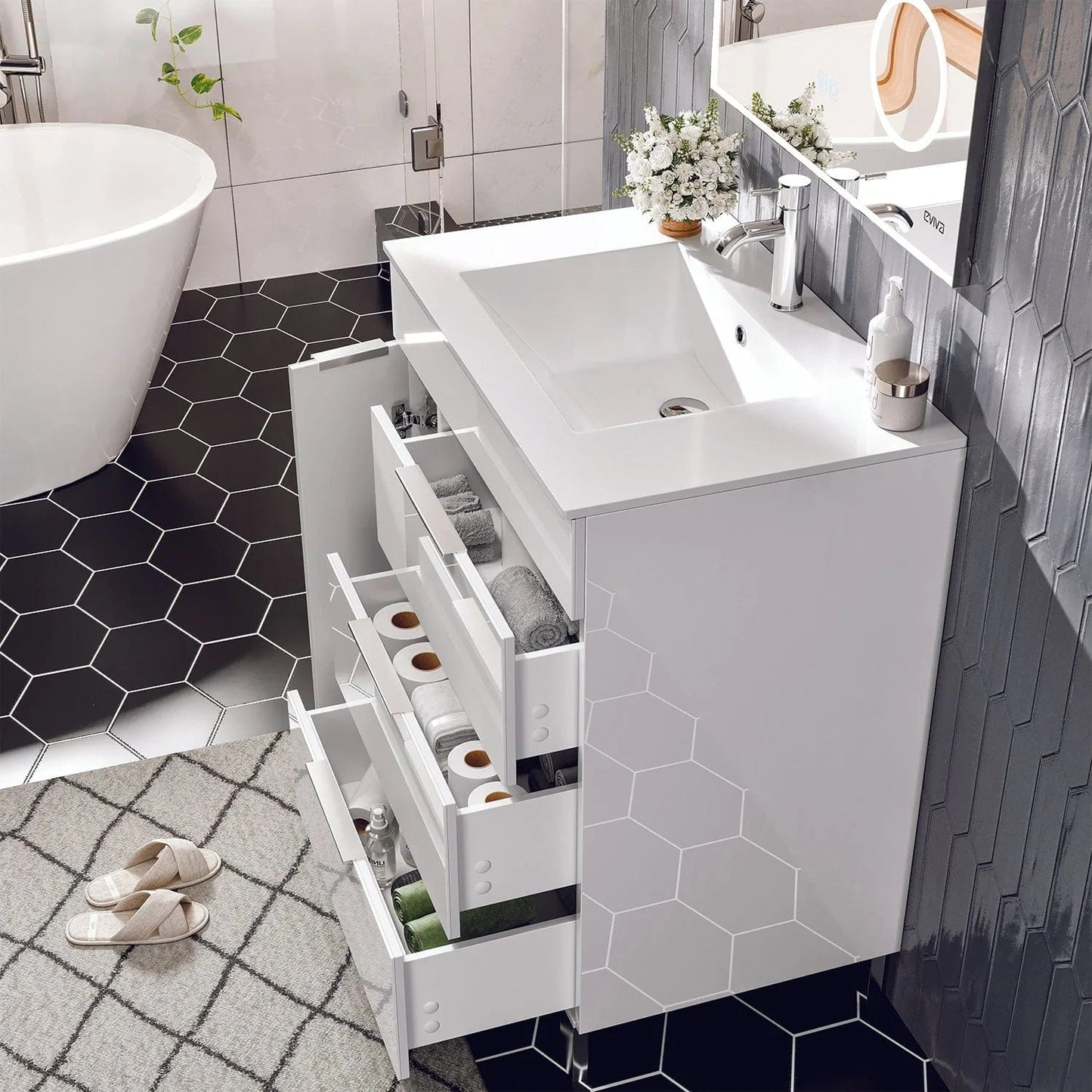 Eviva Geminis 28 inch Bathroom Vanity