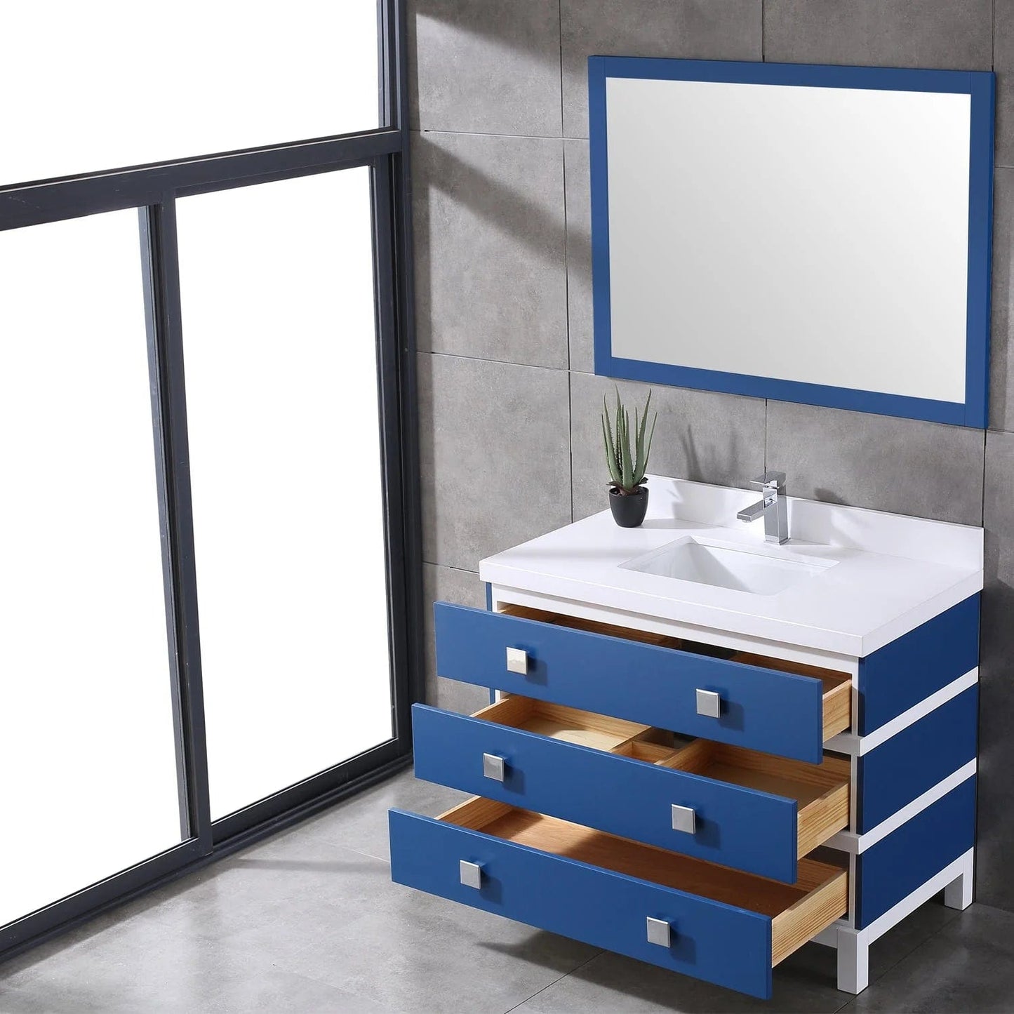 Eviva Sydney Blue And White Bathroom Vanity