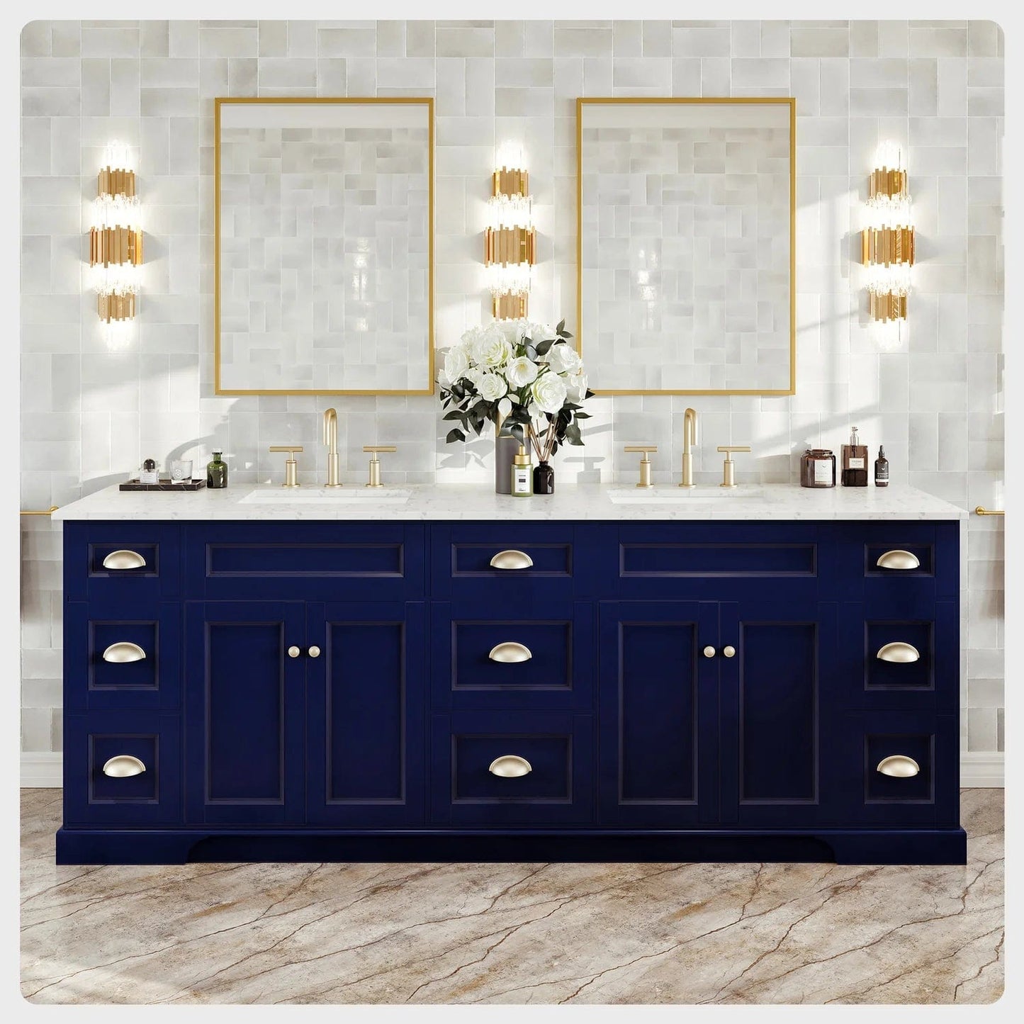 Eviva Epic Transitional Vanity with Brushed Gold Hardware