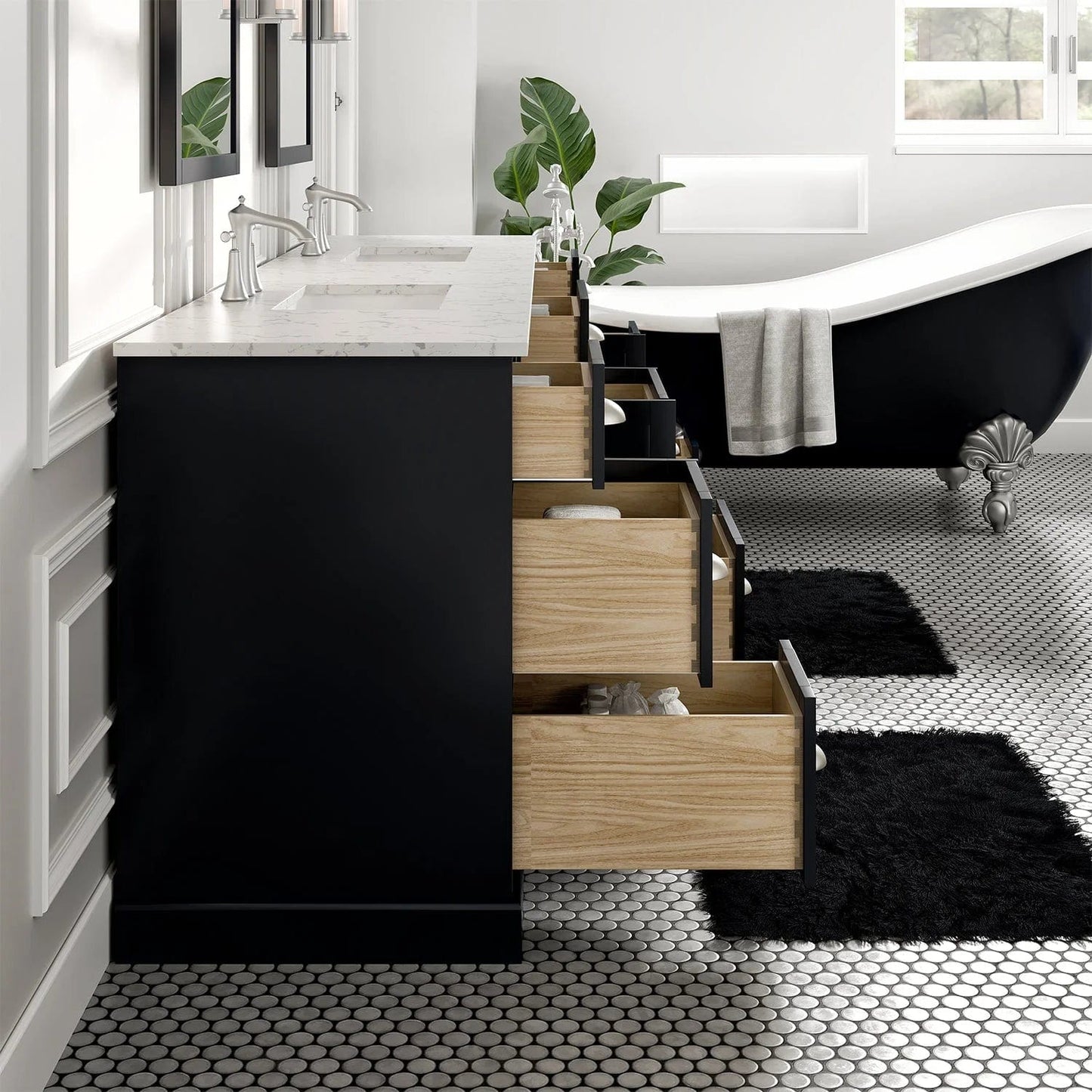 Eviva Epic Transitional Vanity with Brushed Nickel Hardware