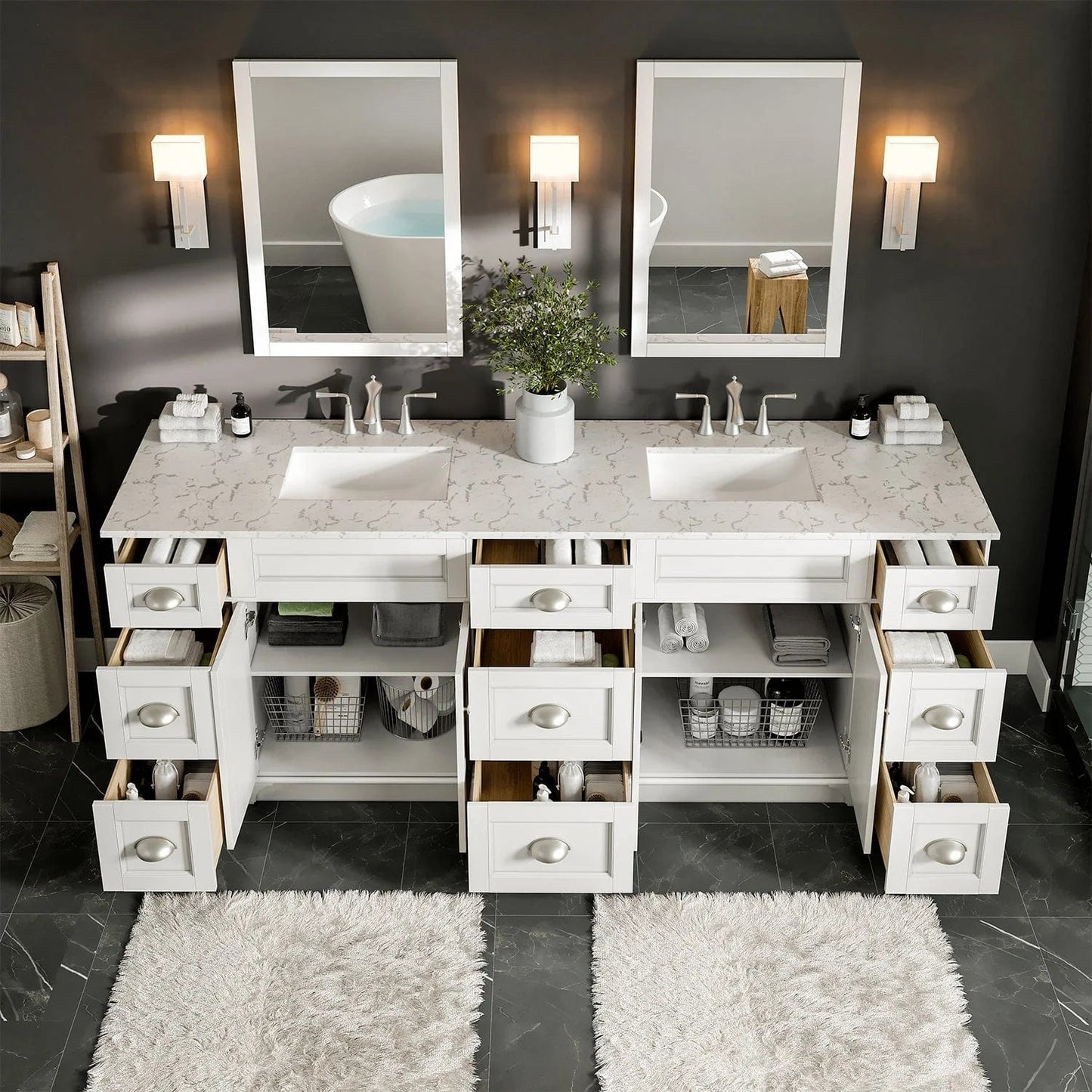 Eviva Epic Transitional Vanity with Brushed Nickel Hardware