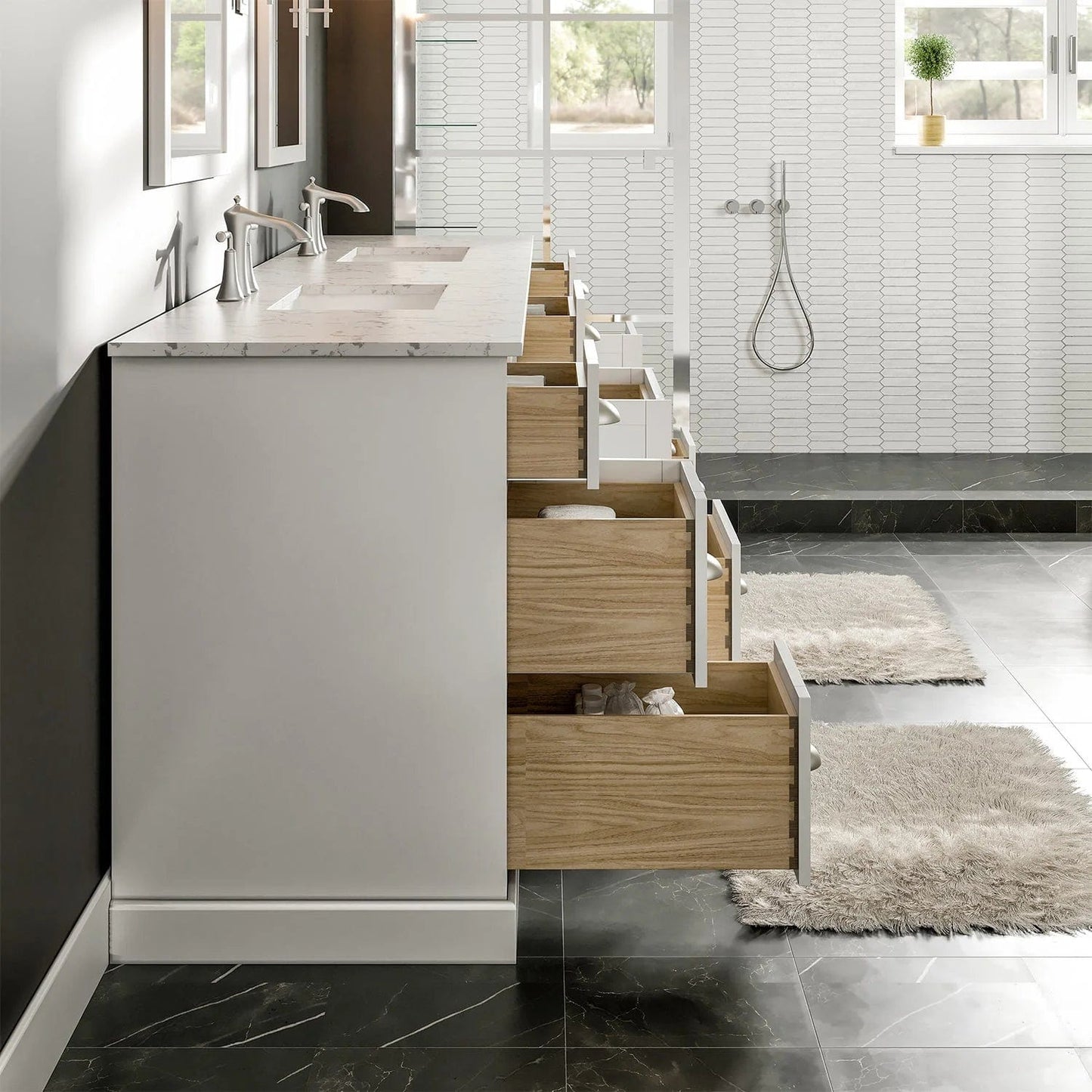 Eviva Epic Transitional Vanity with Brushed Nickel Hardware