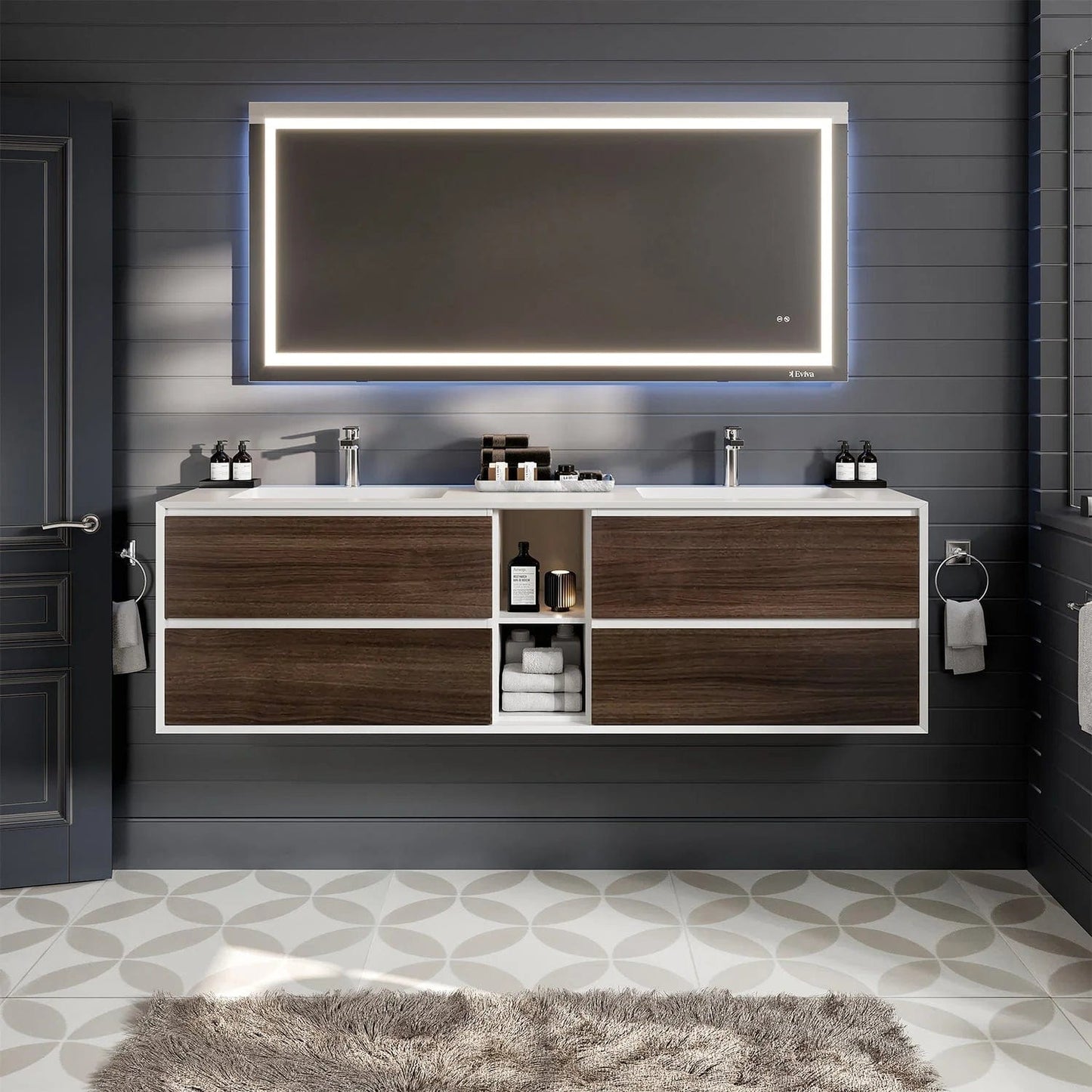 Eviva Vienna 75 inch Wall Mount Bathroom Vanity