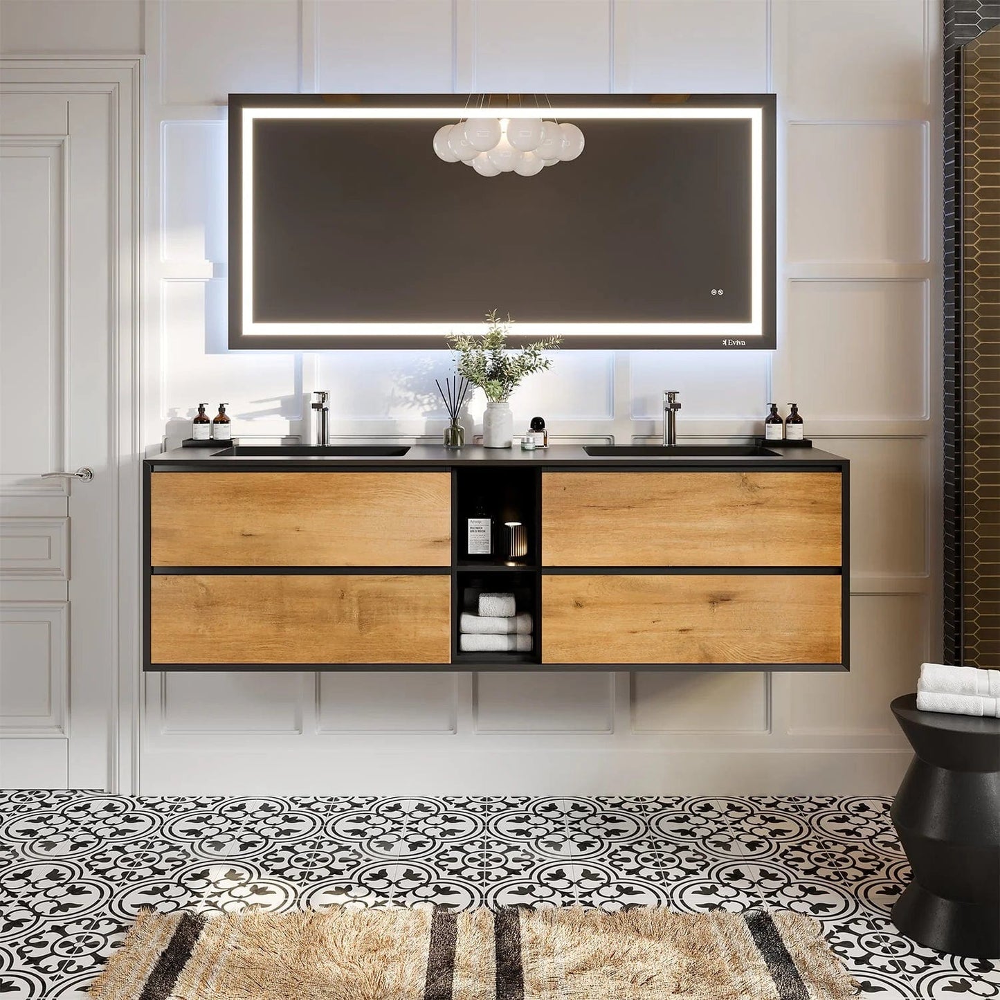 Eviva Vienna 75 inch Wall Mount Bathroom Vanity