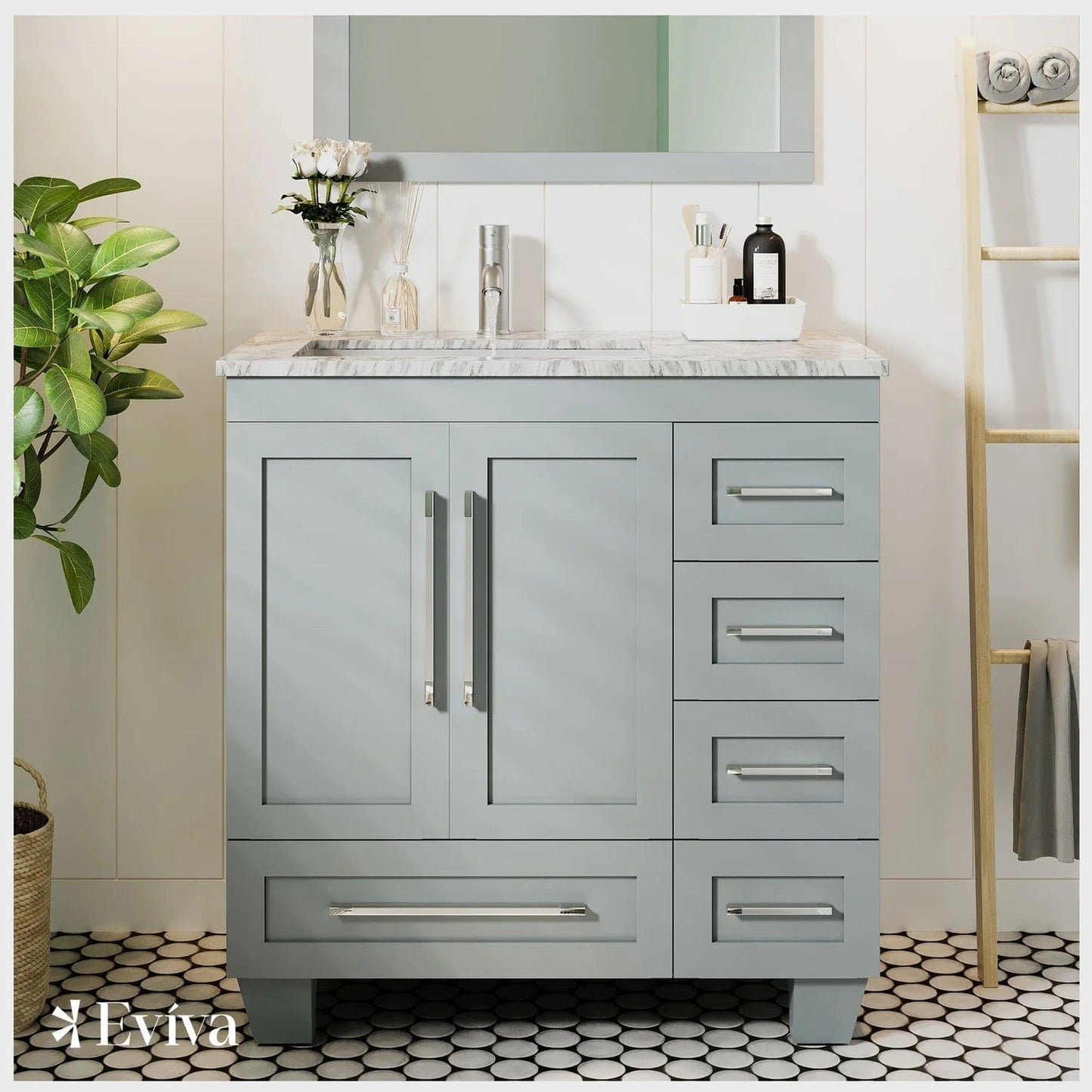 Eviva Loon 30 inch Long Handles Bathroom Vanity