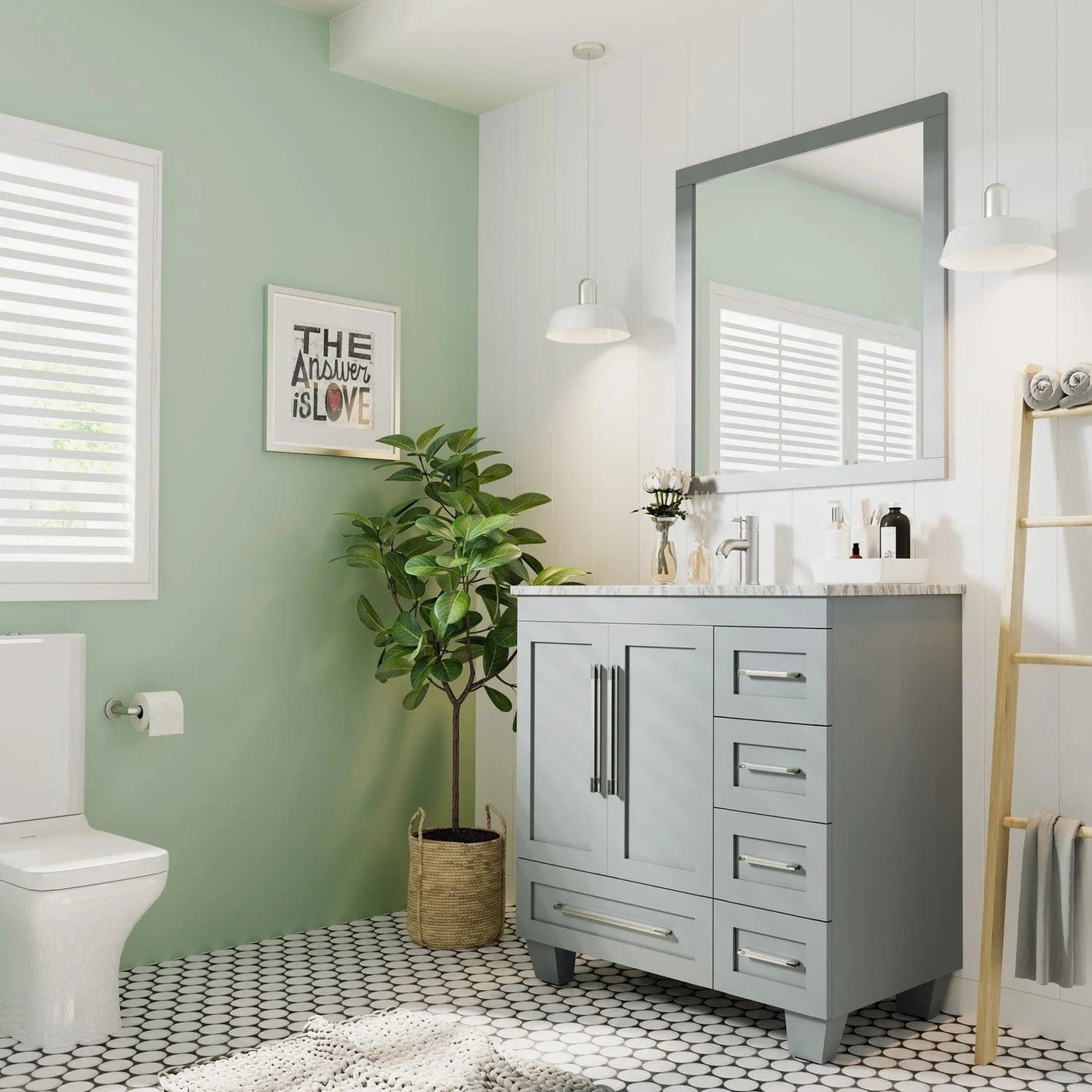Eviva Loon 30 inch Long Handles Bathroom Vanity