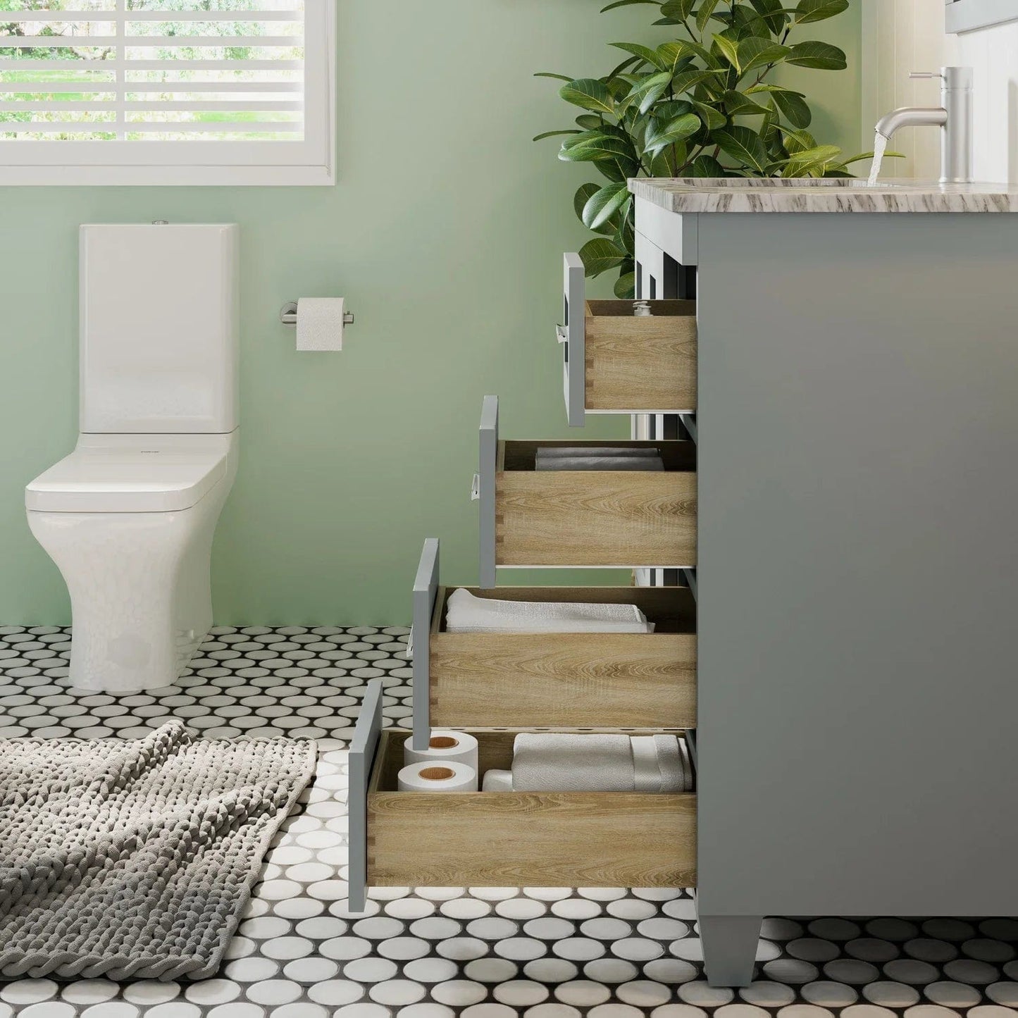 Eviva Loon 30 inch Long Handles Bathroom Vanity