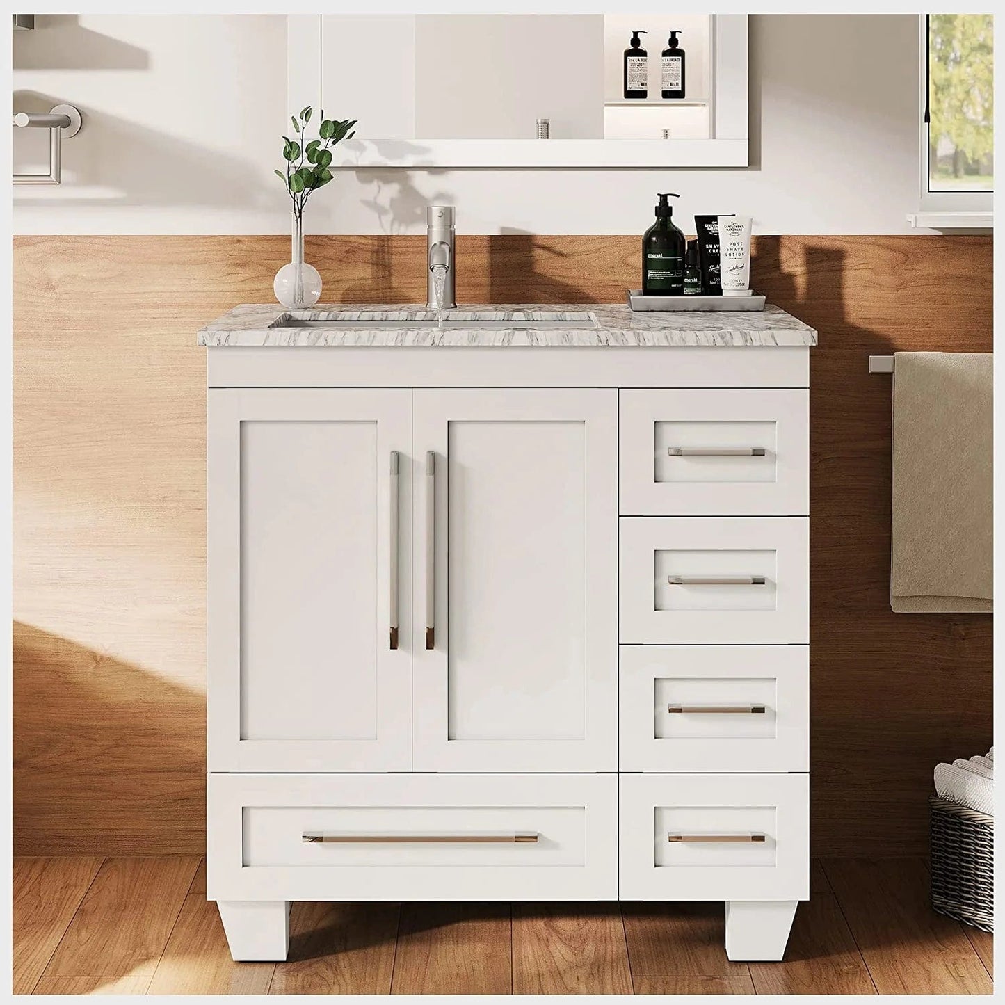 Eviva Loon 30 inch Long Handles Bathroom Vanity