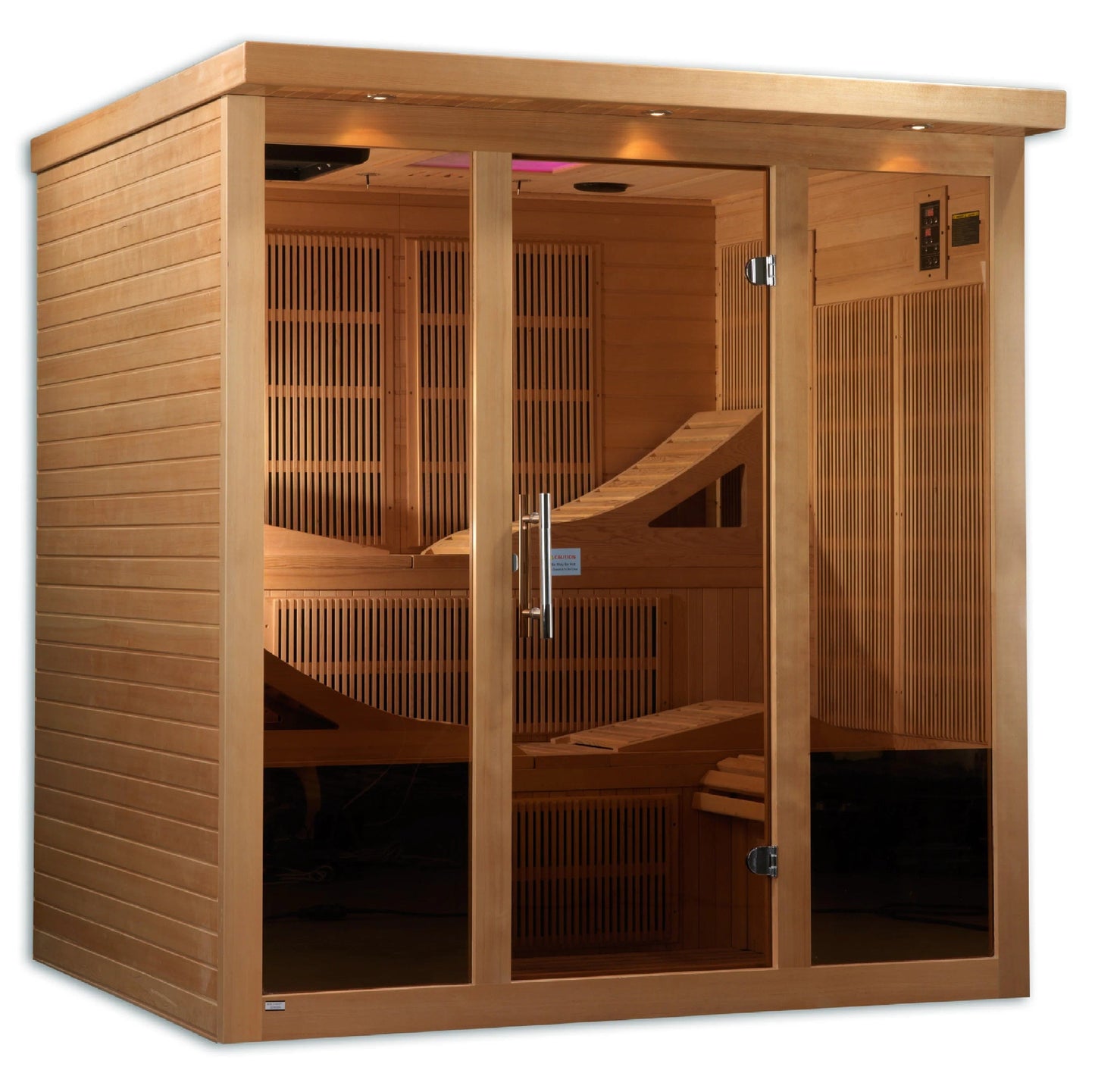 Golden Designs Monaco 6-person PureTech™ Near Zero EMF (Under 2MG) FAR Infrared Sauna (Canadian Hemlock) GDI-6996-01
