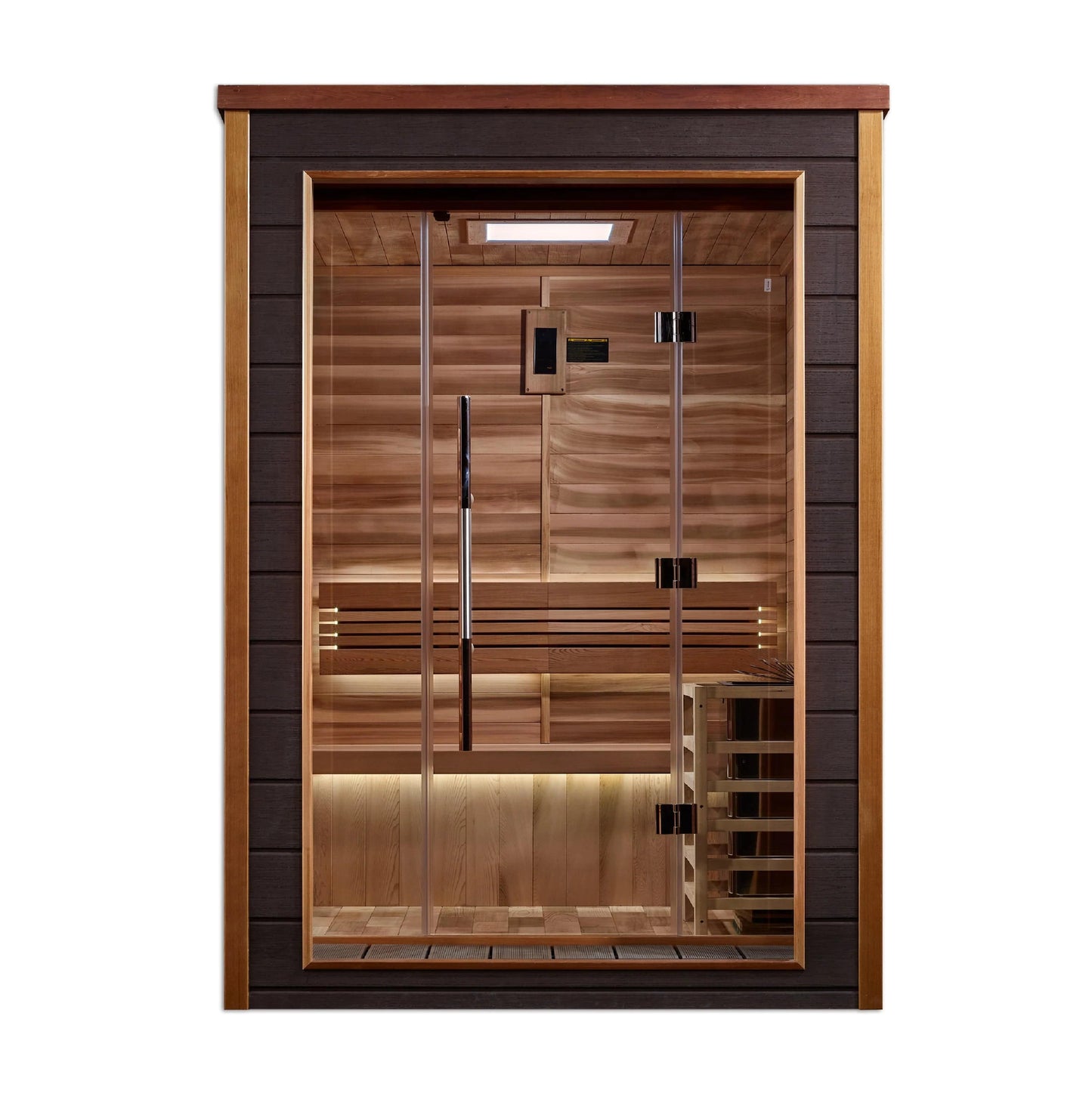 Golden Designs Varkaus 2 Person Outdoor Traditional Sauna (GDI-8502-01) - Canadian Red Cedar Interior GDI-8502-01