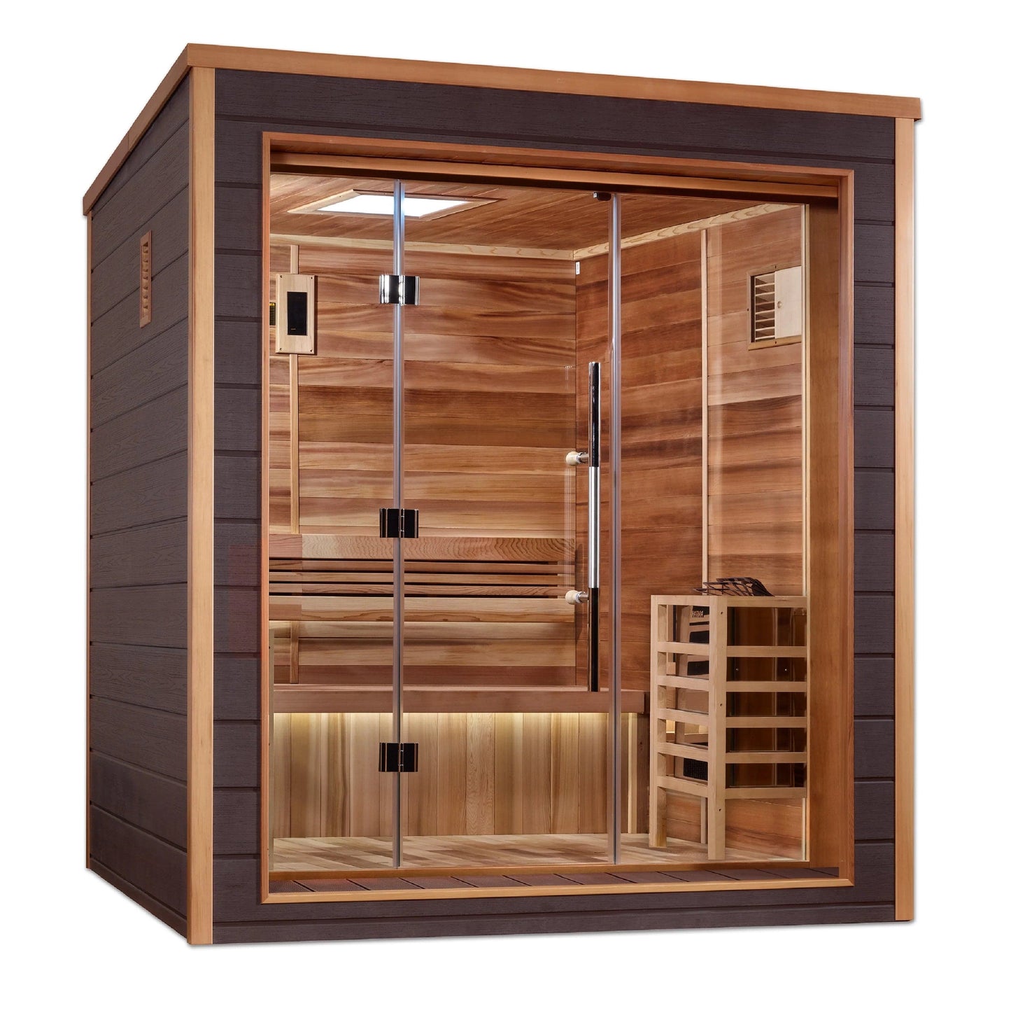 Golden Designs Savonlinna 3 Person Outdoor Traditional Sauna (GDI-8503-01) - Canadian Red Cedar Interior GDI-8503-01