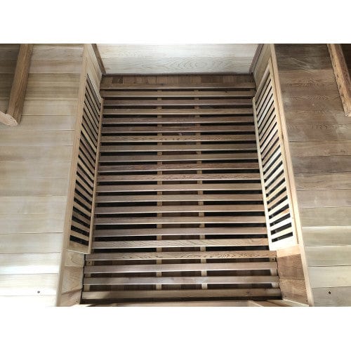 SunRay 4 Person Cedar Sauna w/Carbon Heaters/Side Bench Seating HL400KS Roslyn