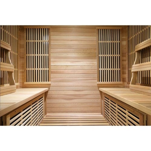 SunRay 4 Person Cedar Sauna w/Carbon Heaters/Side Bench Seating HL400KS Roslyn
