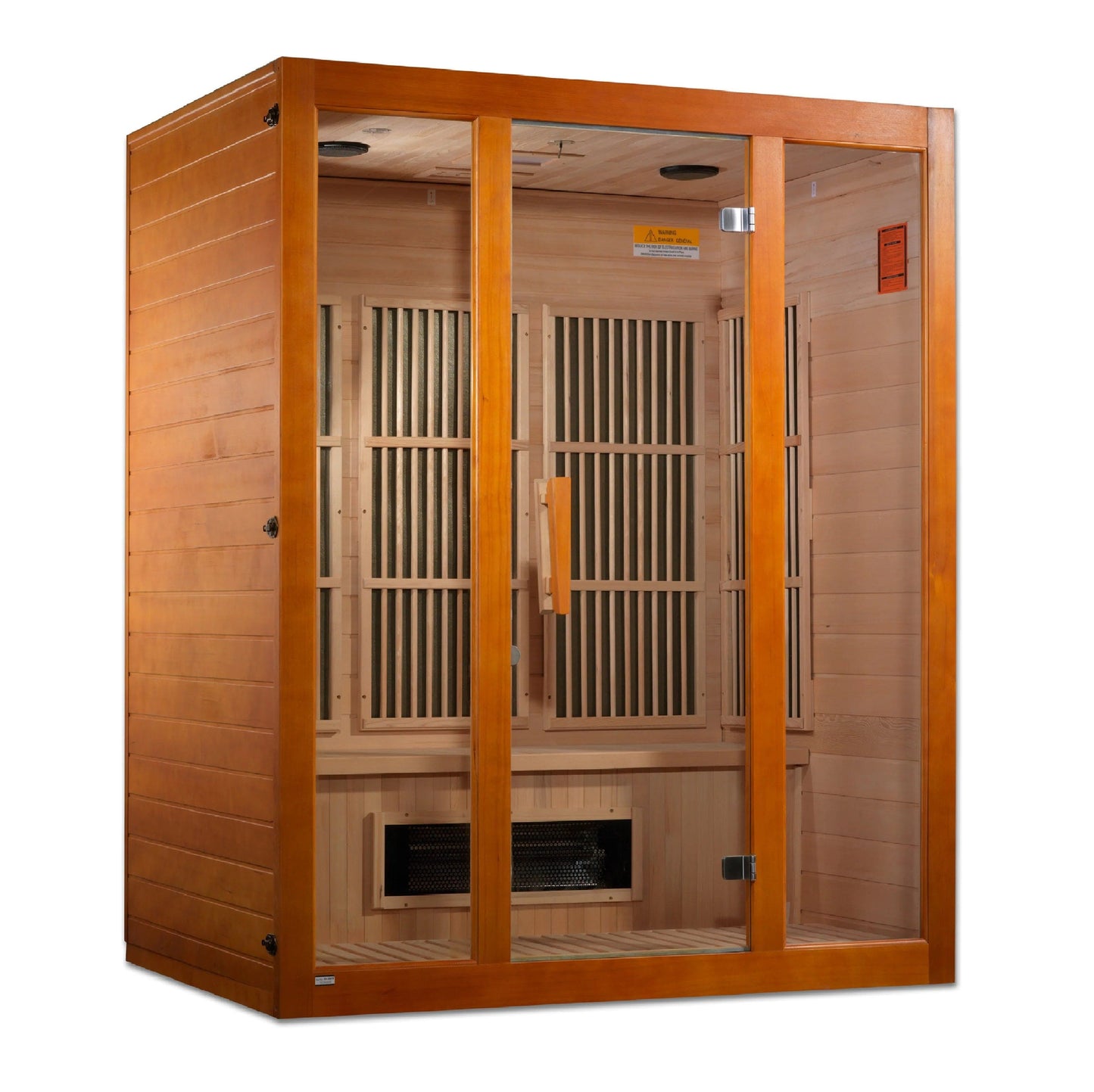 Golden Designs Maxxus 3-Person Corner Low EMF (Under 8MG) FAR Infrared Sauna (Canadian Hemlock) MX-J306-02S