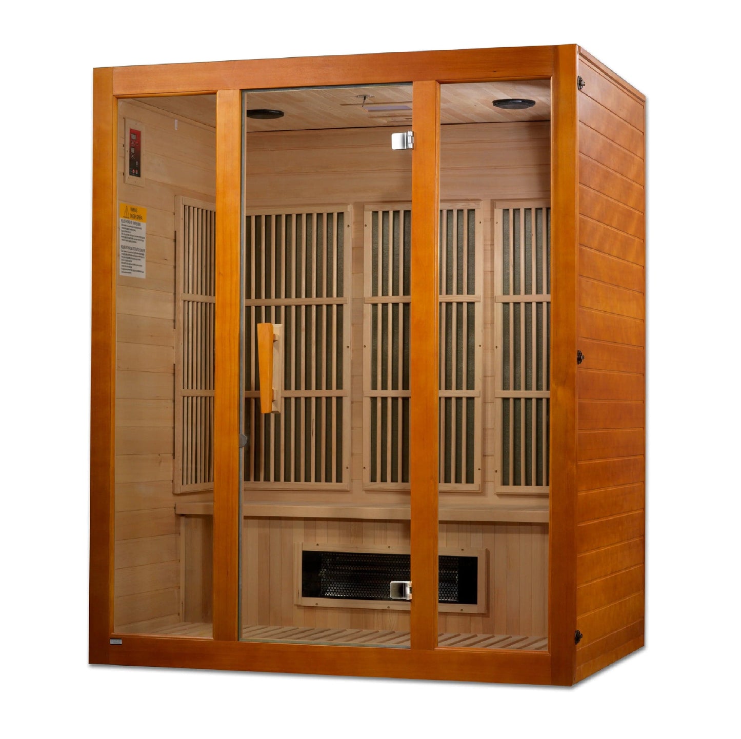 Golden Designs Maxxus 3-Person Corner Low EMF (Under 8MG) FAR Infrared Sauna (Canadian Hemlock) MX-J306-02S