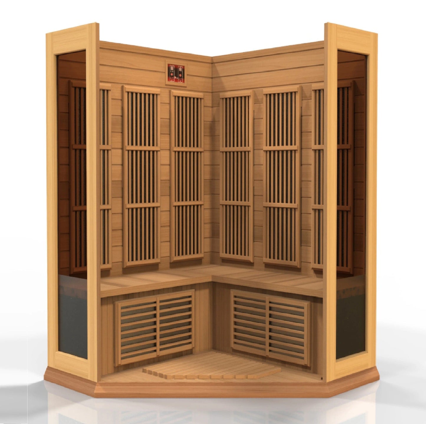 Golden Designs Maxxus 3-Person Corner Near Zero EMF (Under 2MG) FAR Infrared Sauna