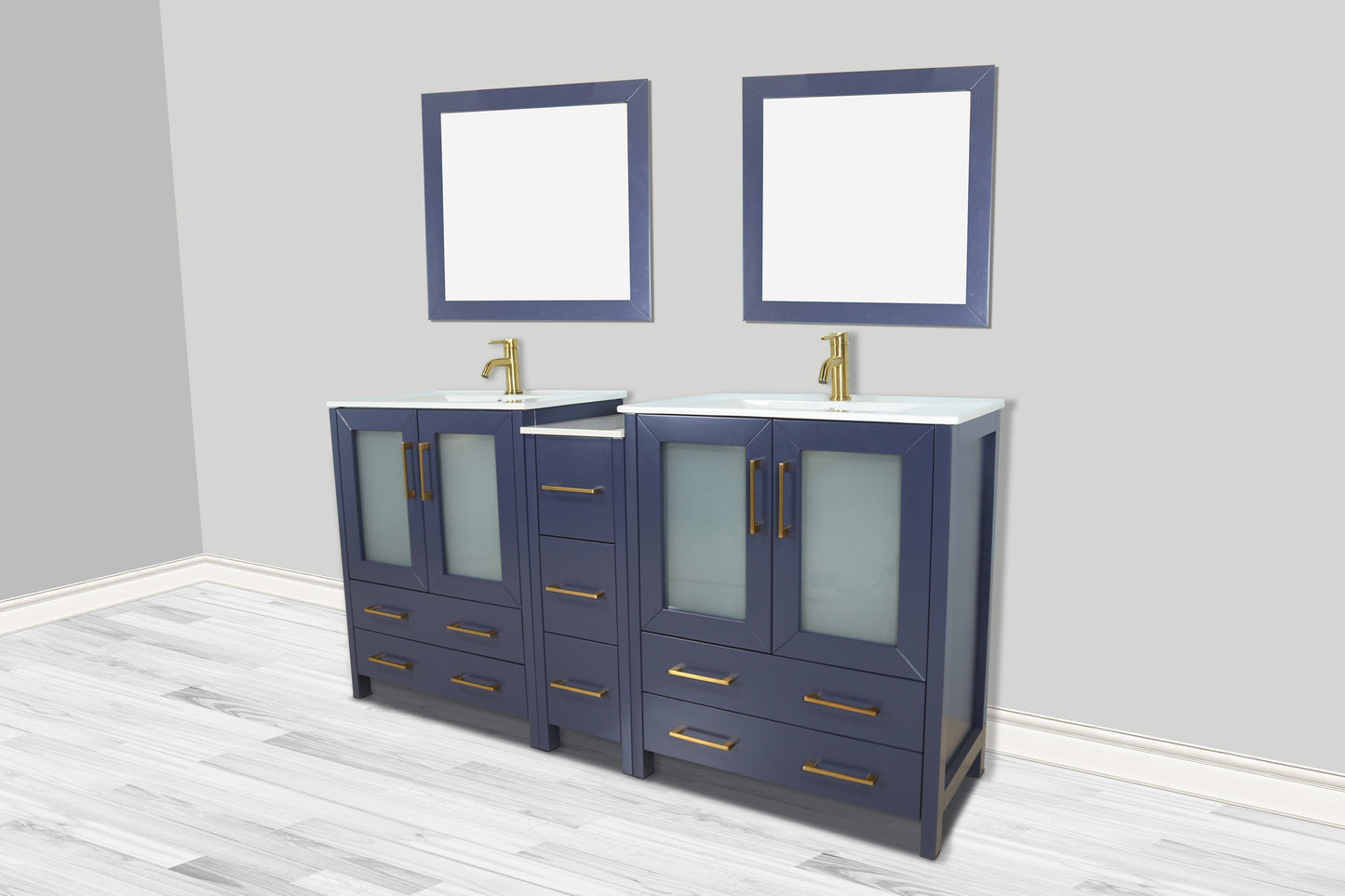 Vanity Art Brescia 72" Double Sink Modern Bathroom Vanity Set