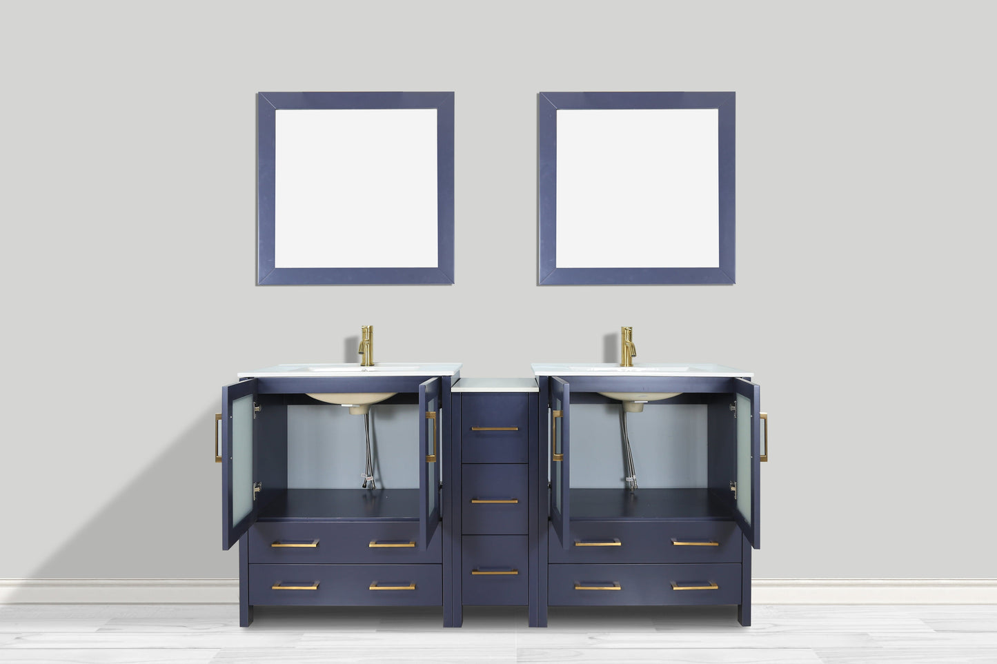Vanity Art Brescia 72" Double Sink Modern Bathroom Vanity Set
