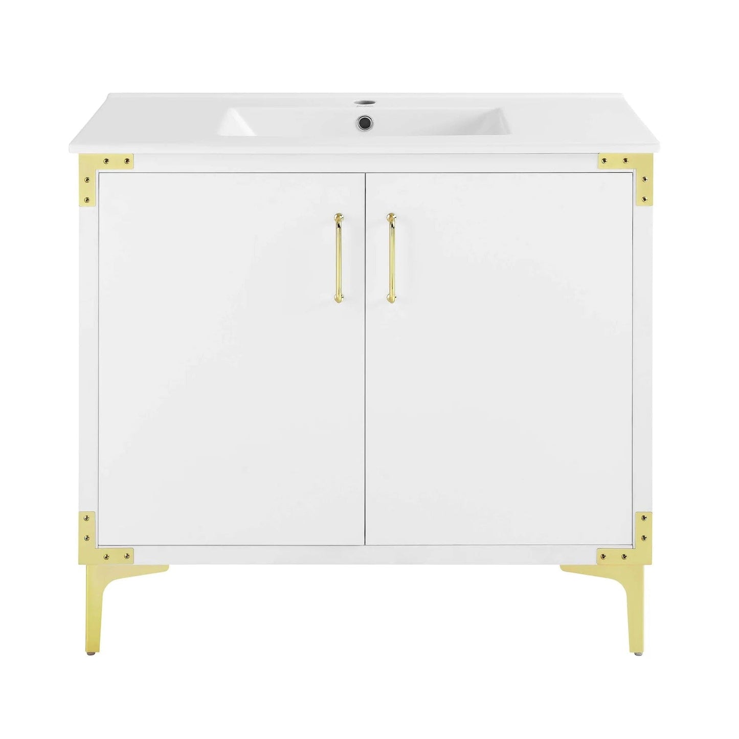 Swiss Madison Voltaire 36" Single, Bathroom Vanity in White with Gold Hardware