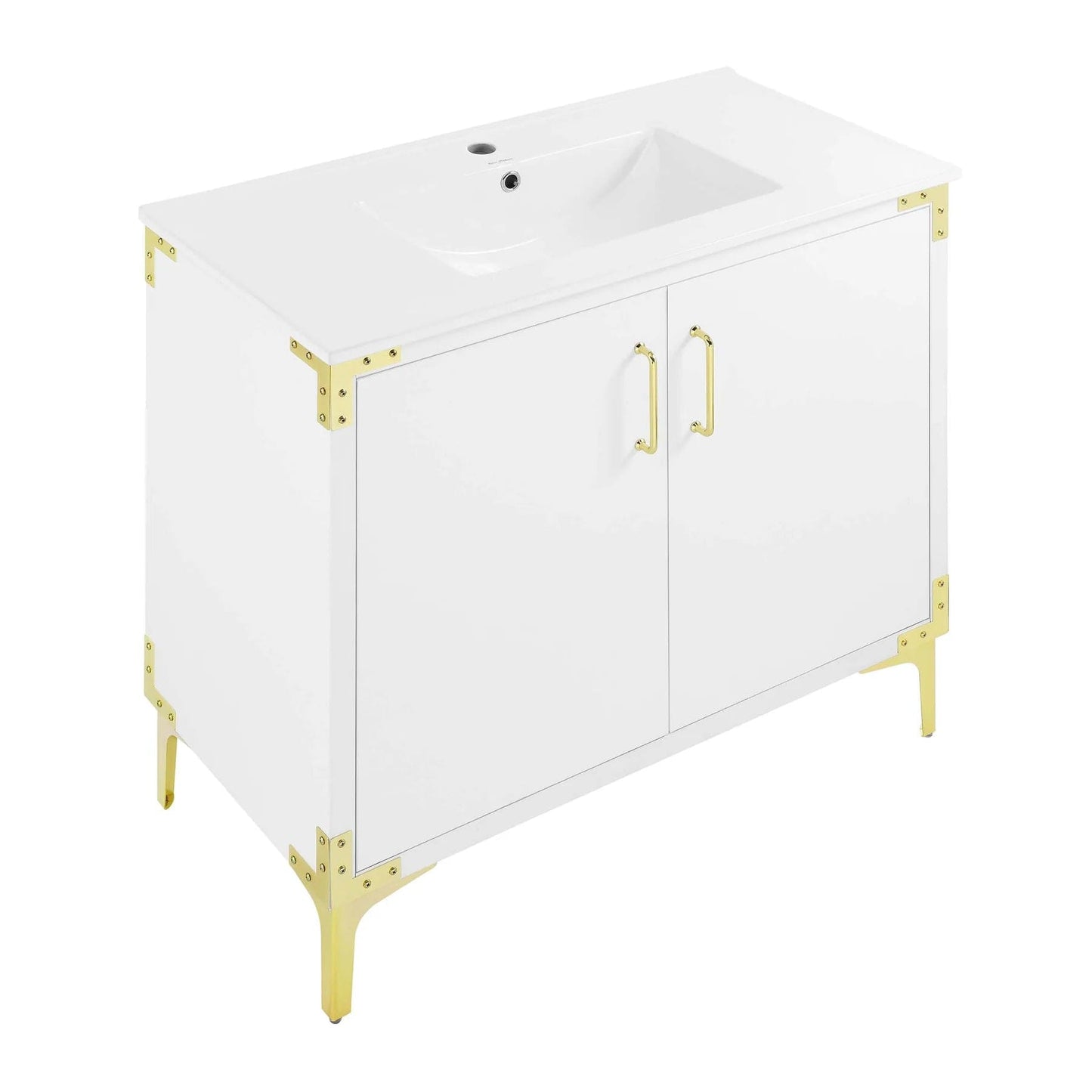 Swiss Madison Voltaire 36" Single, Bathroom Vanity in White with Gold Hardware
