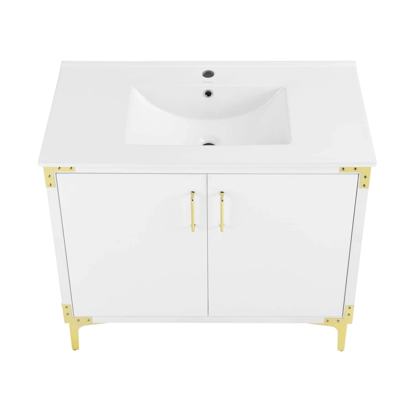 Swiss Madison Voltaire 36" Single, Bathroom Vanity in White with Gold Hardware